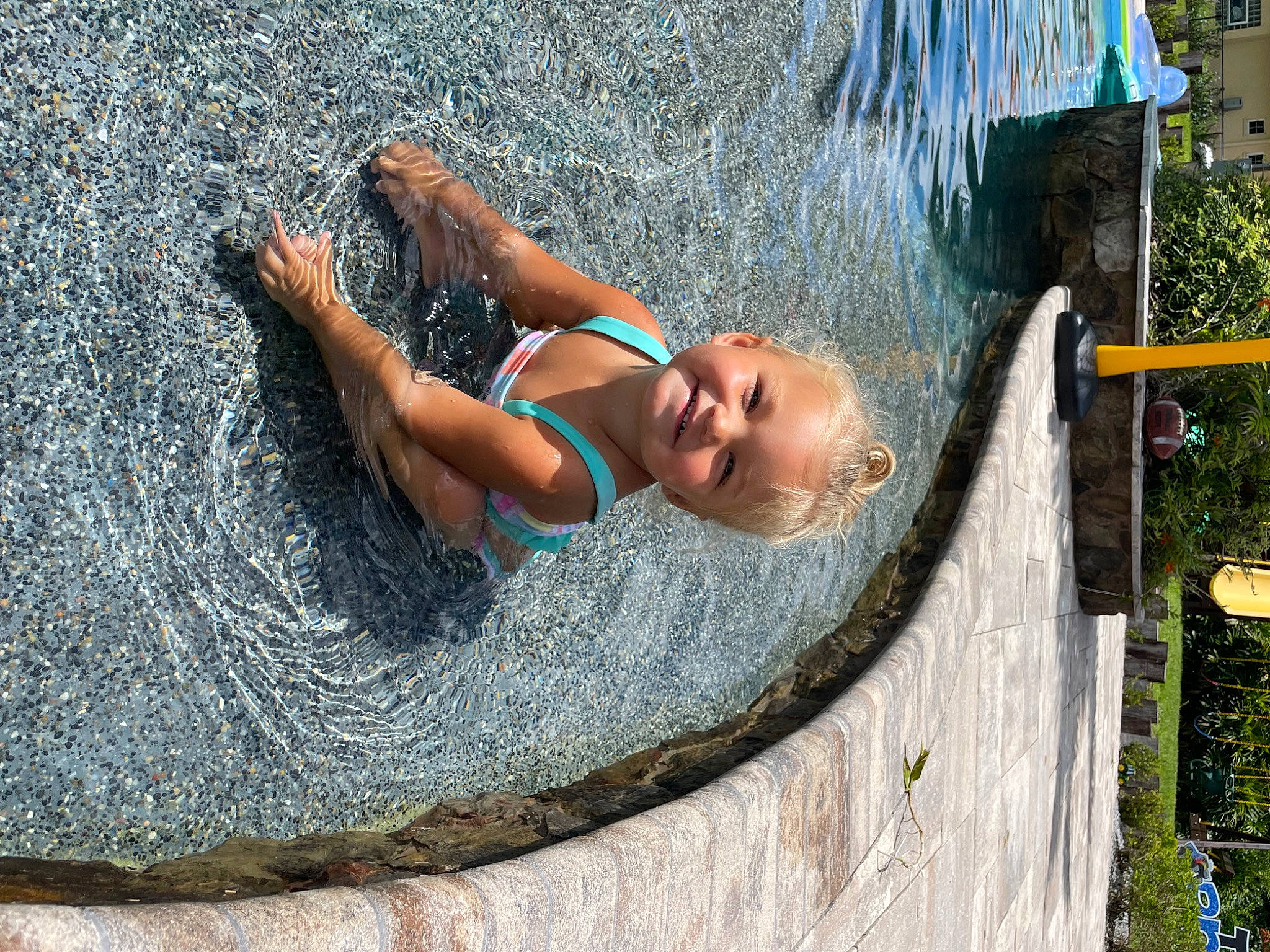 Brynnlee joined the competition — help win amazing prizes! barechested, barefoot, bathing, foot, fountain, fun, grass, happy, human_leg, joy, leisure, people_in_nature, person, recreation, smile, swimwear, thigh, toddler, toe, tree
