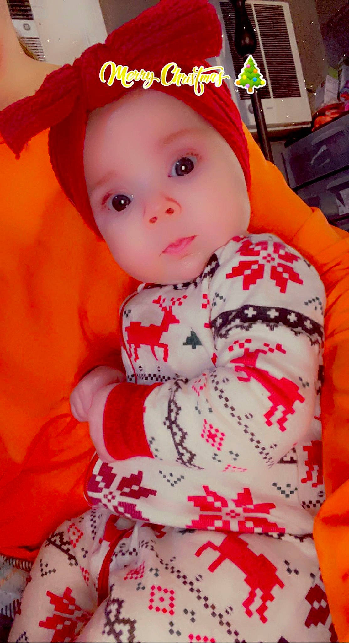 Everleigh is registered to the contest to win money with this photo: baby, baby_products, baby_toddler_clothing, cap, cheek, child, costume_hat, dress, eye, fashion_accessory, happy, hat, headwear, lip, orange, pattern, peach, person, pink, skin