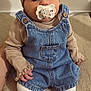 Maïlyna participe au concours pour gagner de l'argent avec cette photo : baby, pacifier, headband, bow, denim_overalls, long_sleeve_shirt, white_tights, leopard_print_shoes, infant, sitting, hand_support, cute, child, indoor, soft_surface, clothing, footwear, portrait, closeup, fashion
