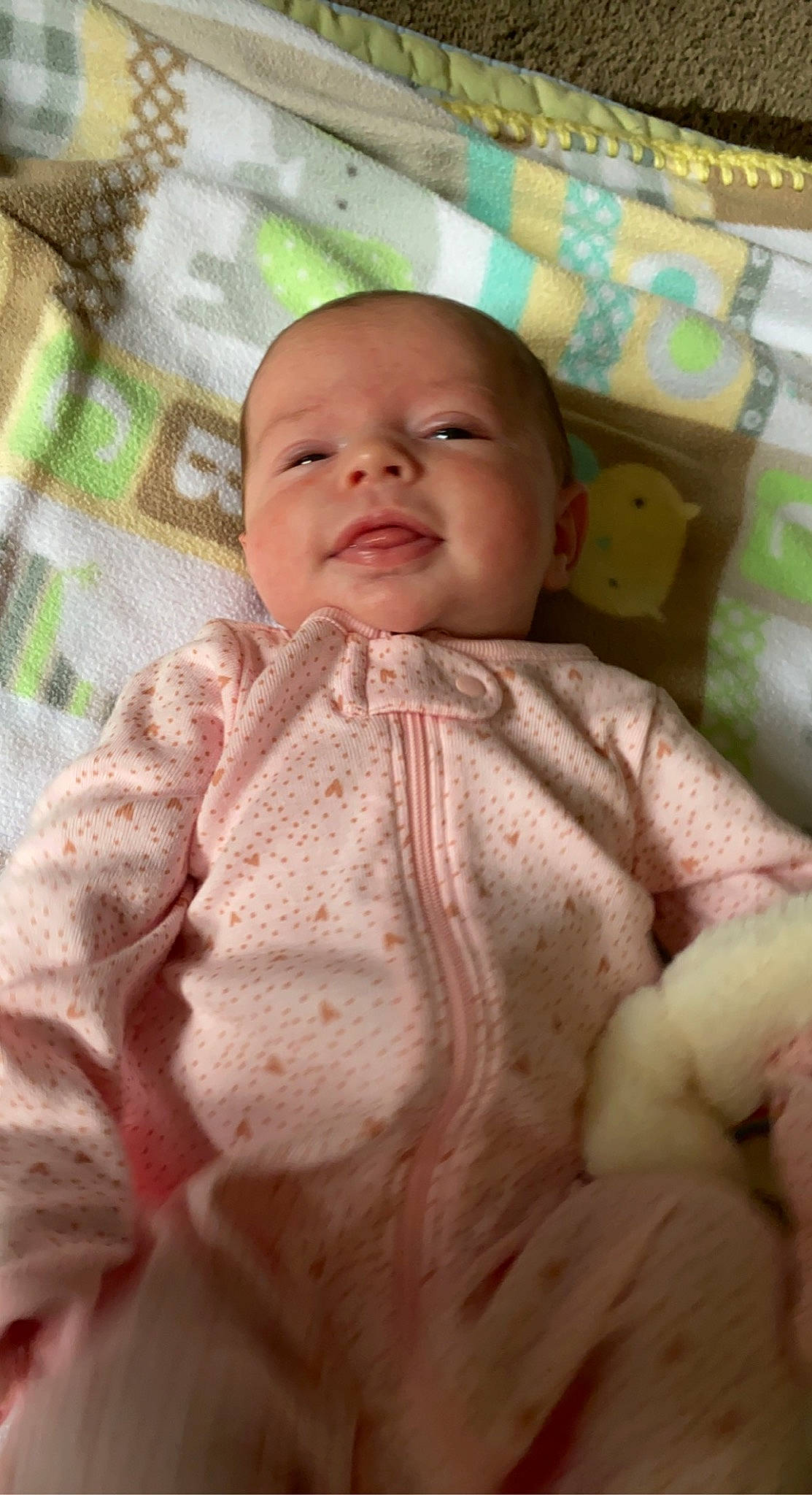Marianna joined the competition — help win amazing prizes! baby, baby_safety, baby_toddler_clothing, bedding, cheek, child, comfort, eyebrow, happy, infant_bed, iris, linens, nose, person, pink, product, skin, sleeve, smile, textile