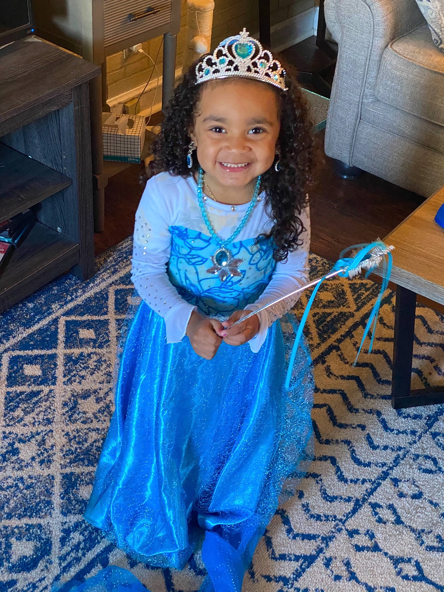 Ayla joined the competition — help win amazing prizes! blue, cabinetry, dress, electric_blue, event, eye, face, facial_expression, fashion_design, formal_wear, fun, happy, head, headgear, headpiece, jewellery, joy, person, purple, smile