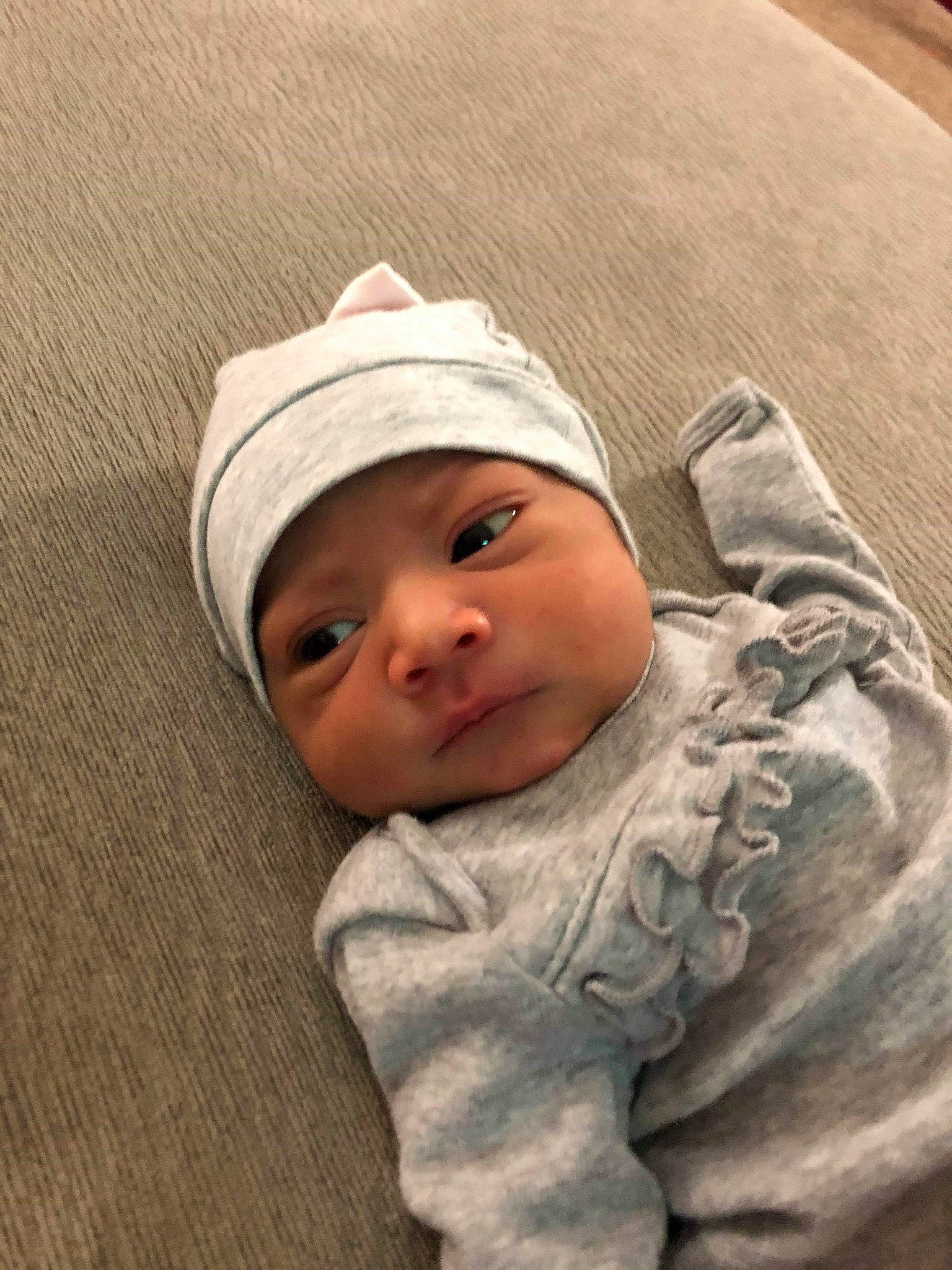 Kianna joined the competition — help win amazing prizes! baby, cheek, child, headgear, headwear, person, skin, toddler