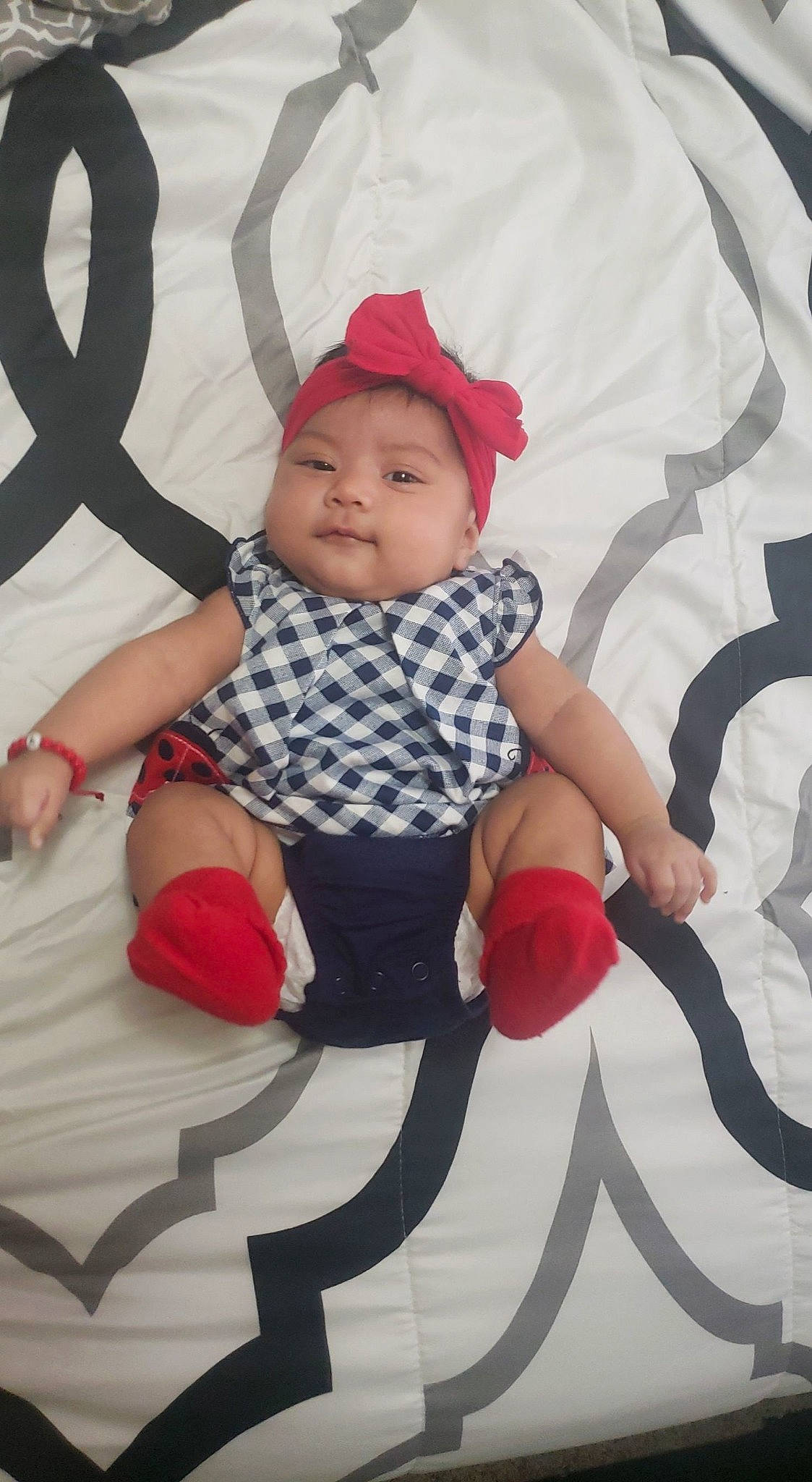 Kianna is registered to the contest to win money with this photo: baby, baby_products, baby_toddler_clothing, child, headwear, leg, pattern, person, product, toddler