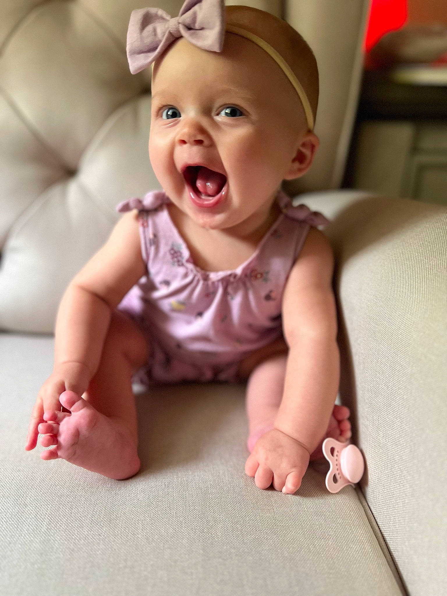 Oaklee joined the competition — help win amazing prizes! baby, baby_toddler_clothing, cheek, child, comfort, eye, eyebrow, finger, floor, flooring, fun, happy, head, headwear, lip, mouth, person, pink, skin, sleeve