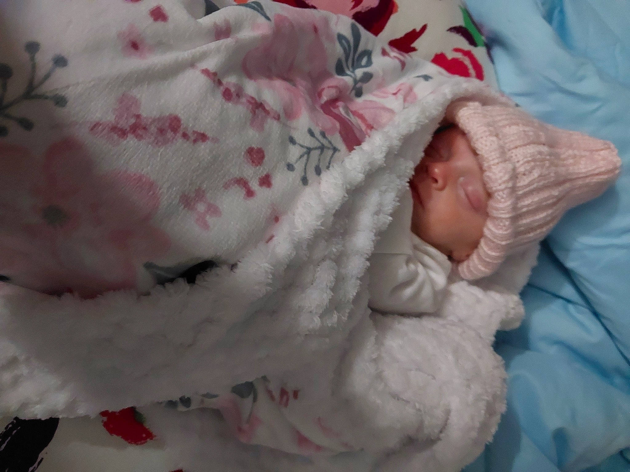 Margaret joined the competition — help win amazing prizes! baby, baby_products, baby_sleeping, baby_toddler_clothing, bedding, bedtime, cheek, child, comfort, eye, hand, hat, head, headgear, human_body, linens, person, pink, sleeve, toddler