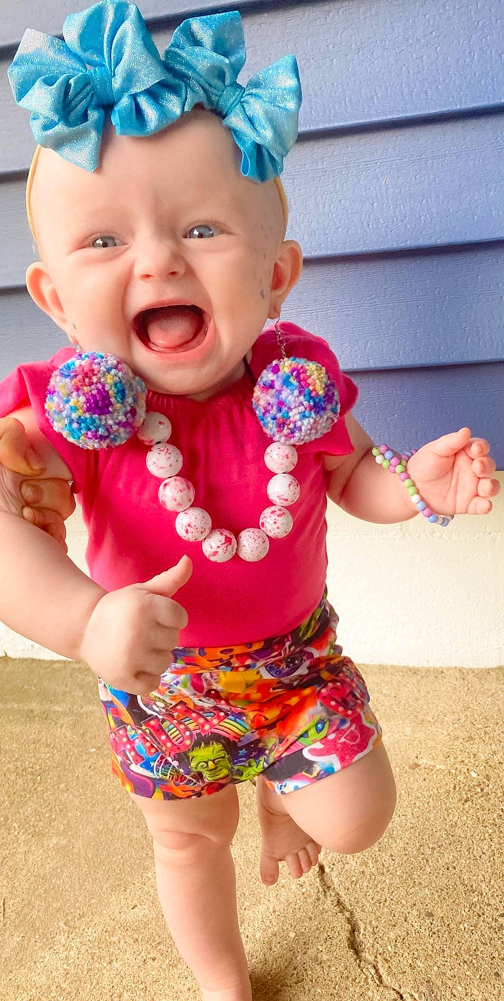 Ember joined the competition — help win amazing prizes! azure, baby_toddler_clothing, blue, eye, face, finger, hairstyle, hand, happy, head, mouth, neck, nose, orange, organ, person, pink, skin, sleeve, toddler