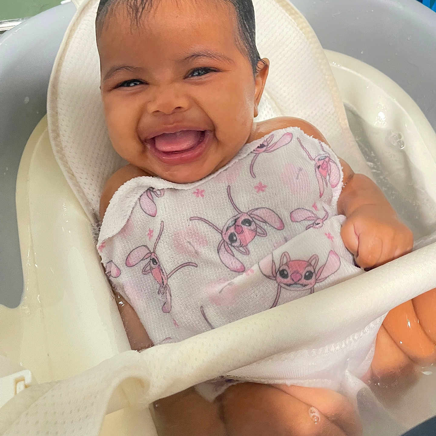Italie joined the competition — help win amazing prizes! baby, bathtub, towel, smile, water, bath, child, happy, face, skin, cute, indoor, person, playful, sitting, fun, home, bathroom, joy, wrapped