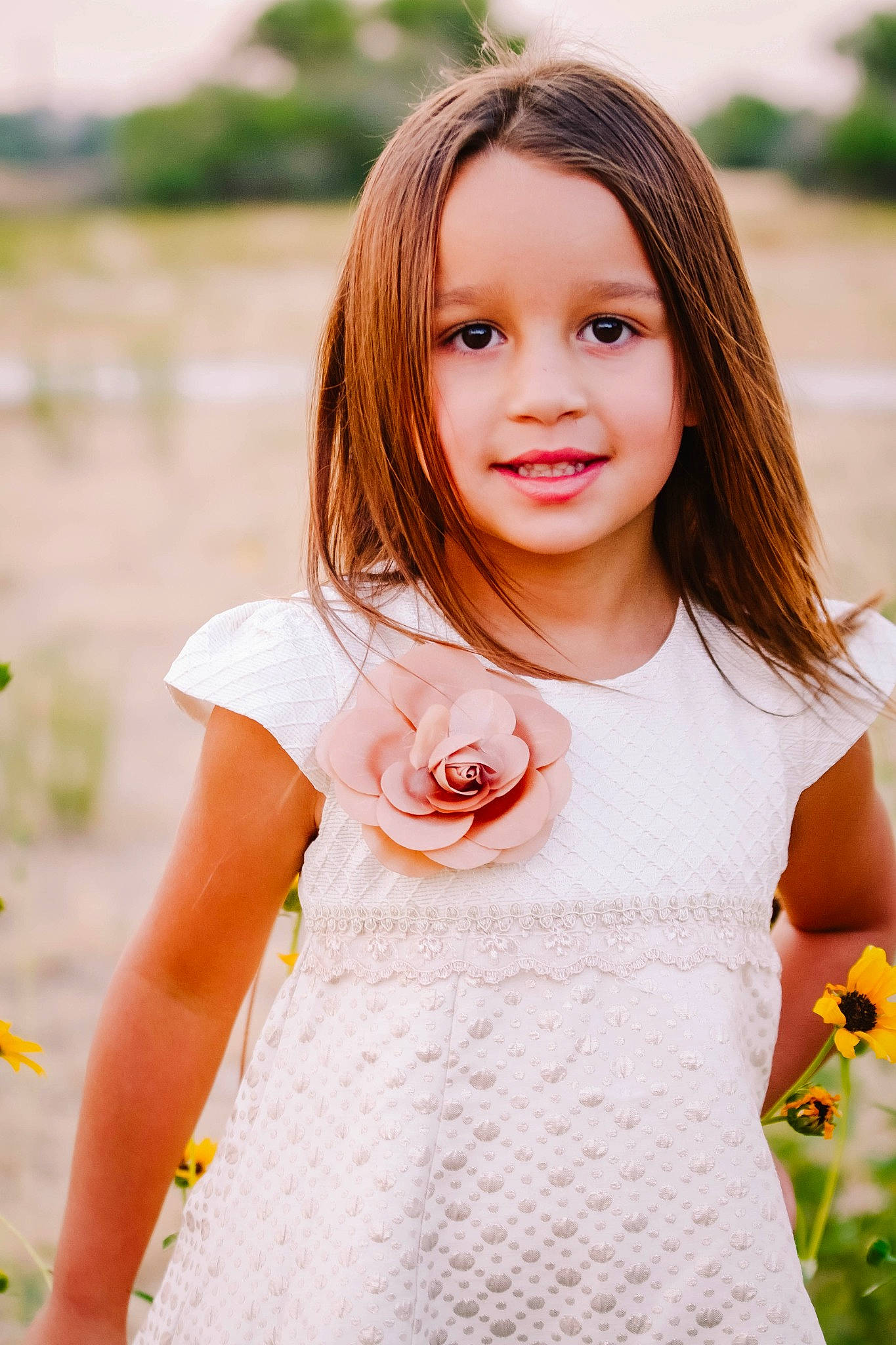 Audree joined the competition — help win amazing prizes! baby_toddler_clothing, beauty, brown_hair, child, child_model, clothing, day_dress, dress, embellishment, joy, lip, peach, people_in_nature, person, portrait_photography, spring, summer, wildflower