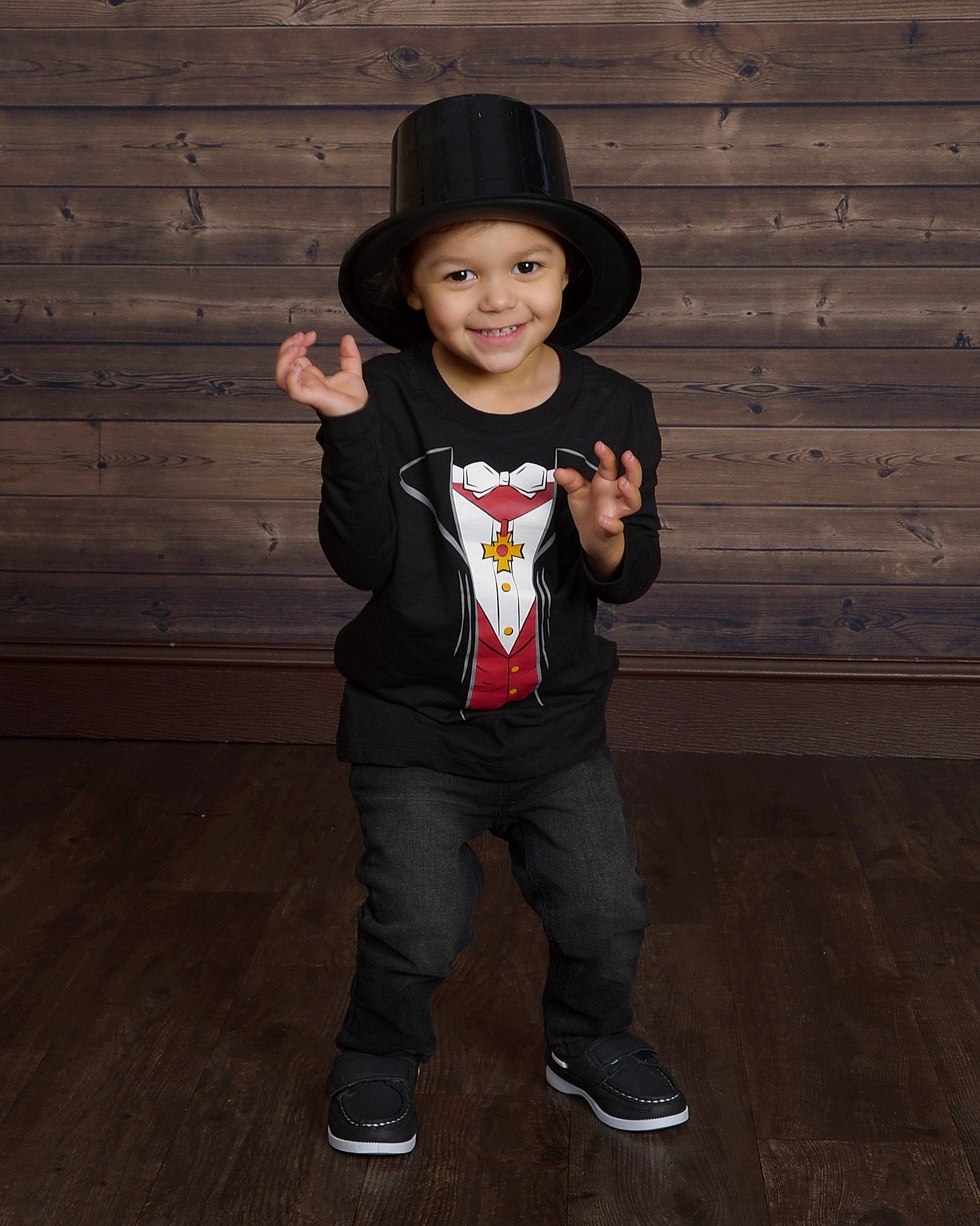Alton joined the competition — help win amazing prizes! child, clothing, costume, formal_wear, fun, hat, headgear, joy, person, smile, standing, toddler