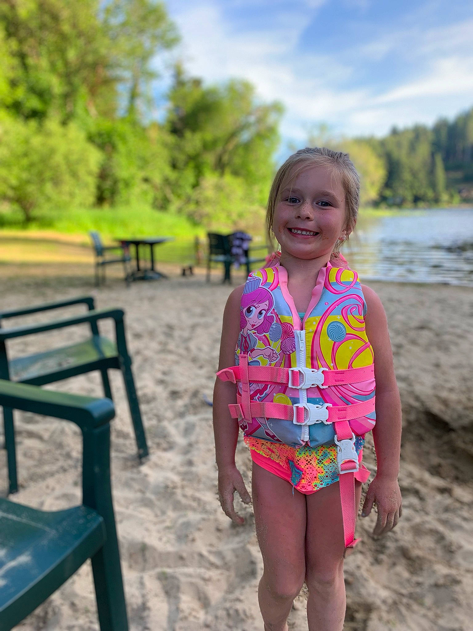 Maycee joined the competition — help win amazing prizes! child, family, joy, lake, leisure, people, person, photography, pink, plant, recreation, sand, shorts, sitting, smile, spring, summer, tourism, tree, vacation