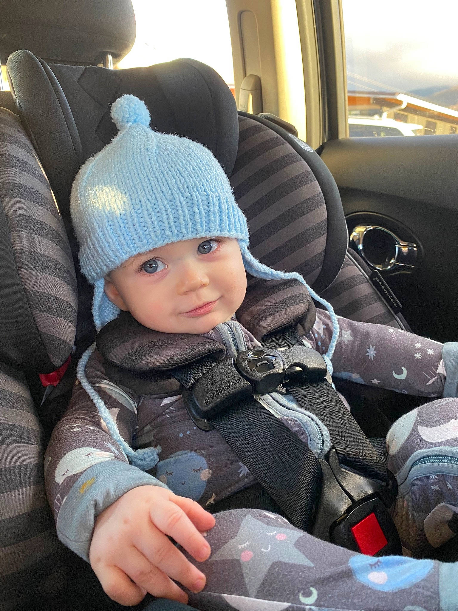 Solomon joined the competition — help win amazing prizes! auto_part, automotive_design, automotive_exterior, baby, car, car_seat, car_seat_cover, child, comfort, face, family_car, head_restraint, headwear, luxury_vehicle, motor_vehicle, person, personal_luxury_car, sitting, toddler, vehicle