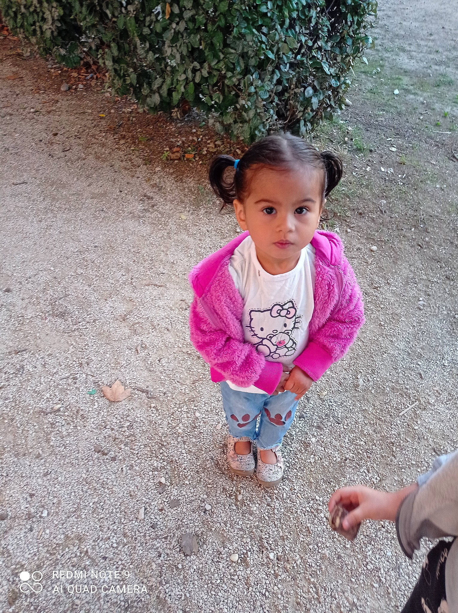 Jazia participe au concours pour gagner de l'argent avec cette photo : baby_toddler_clothing, cool, eye, face, facial_expression, grass, hand, happy, head, leaf, leisure, morning, people_in_nature, person, pink, plant, public_space, skin, sleeve, standing