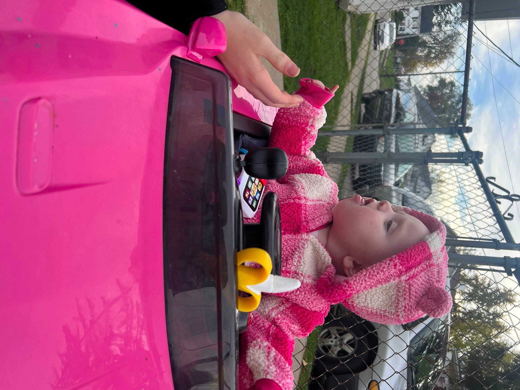 Aurora joined the competition — help win amazing prizes! carmine, child, cloud, doll, event, fun, headwear, leisure, magenta, pattern, person, pink, recreation, sky, thigh, toy, tree, vehicle_door, water