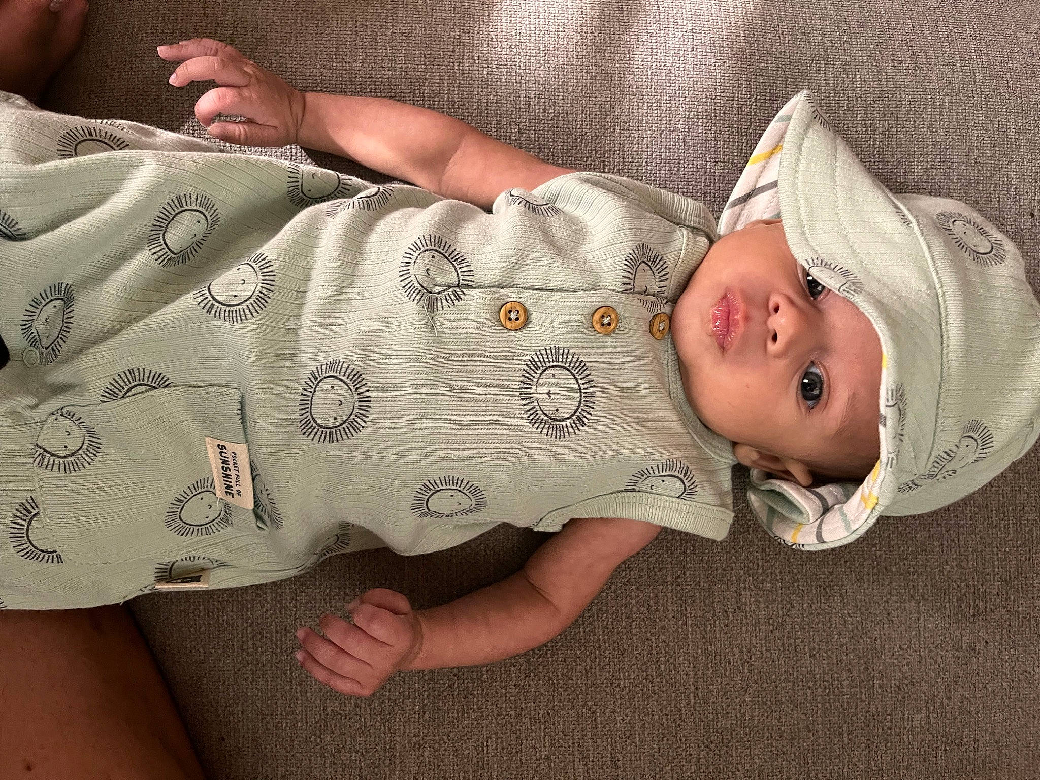 Memphis joined the competition — help win amazing prizes! baby, baby_toddler_clothing, comfort, elbow, eye, facial_expression, finger, glasses, hat, head, headwear, human_body, human_leg, linens, mouth, nose, person, skin, sleeve, thigh