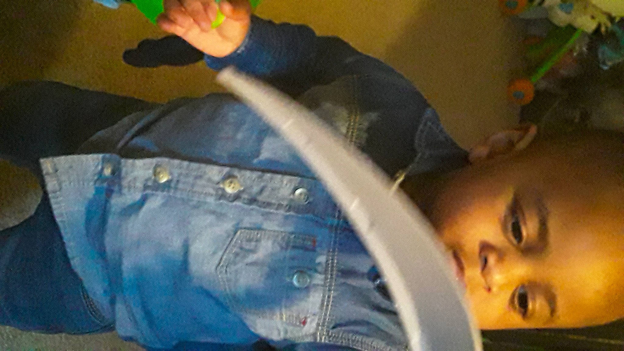 Myles joined the competition — help win amazing prizes! baby, child, denim, elbow, eyelash, fun, gesture, happy, human_body, human_leg, jeans, mouth, nail, organ, person, sitting, t_shirt, thigh, toddler, tree