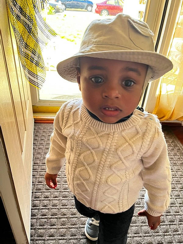 Myles joined the competition — help win amazing prizes! baby, baby_toddler_clothing, cap, child, chin, clothing, cool, eye, face, fashion_accessory, fun, hat, headwear, lip, nose, person, skin, sleeve, tints_and_shades, toddler