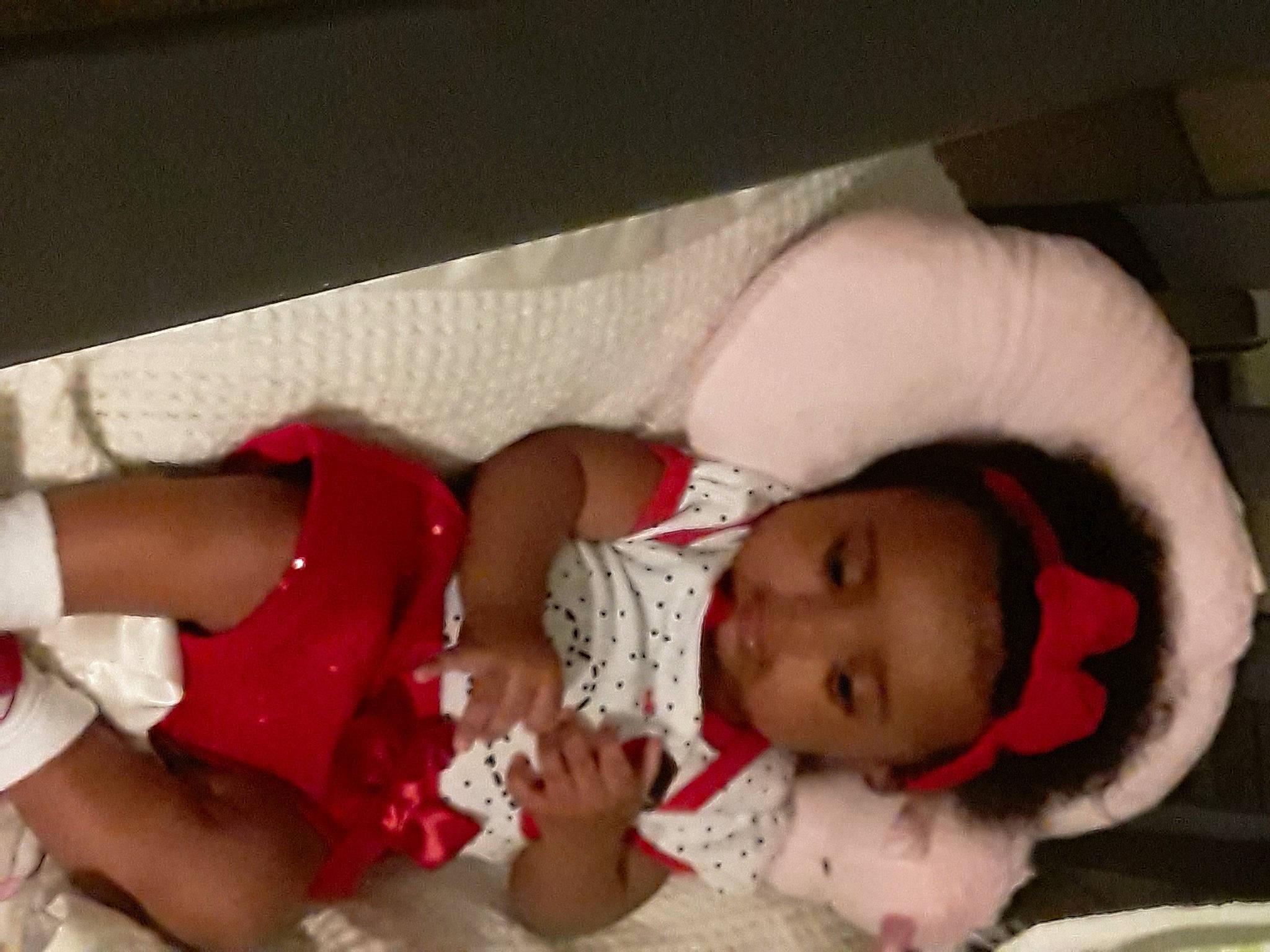 Gwendolyn joined the competition — help win amazing prizes! baby, baby_products, baby_toddler_clothing, cheek, child, comfort, embellishment, eye, facial_expression, head, headgear, human_leg, linens, mouth, pattern, person, room, skin, sleeve, thigh