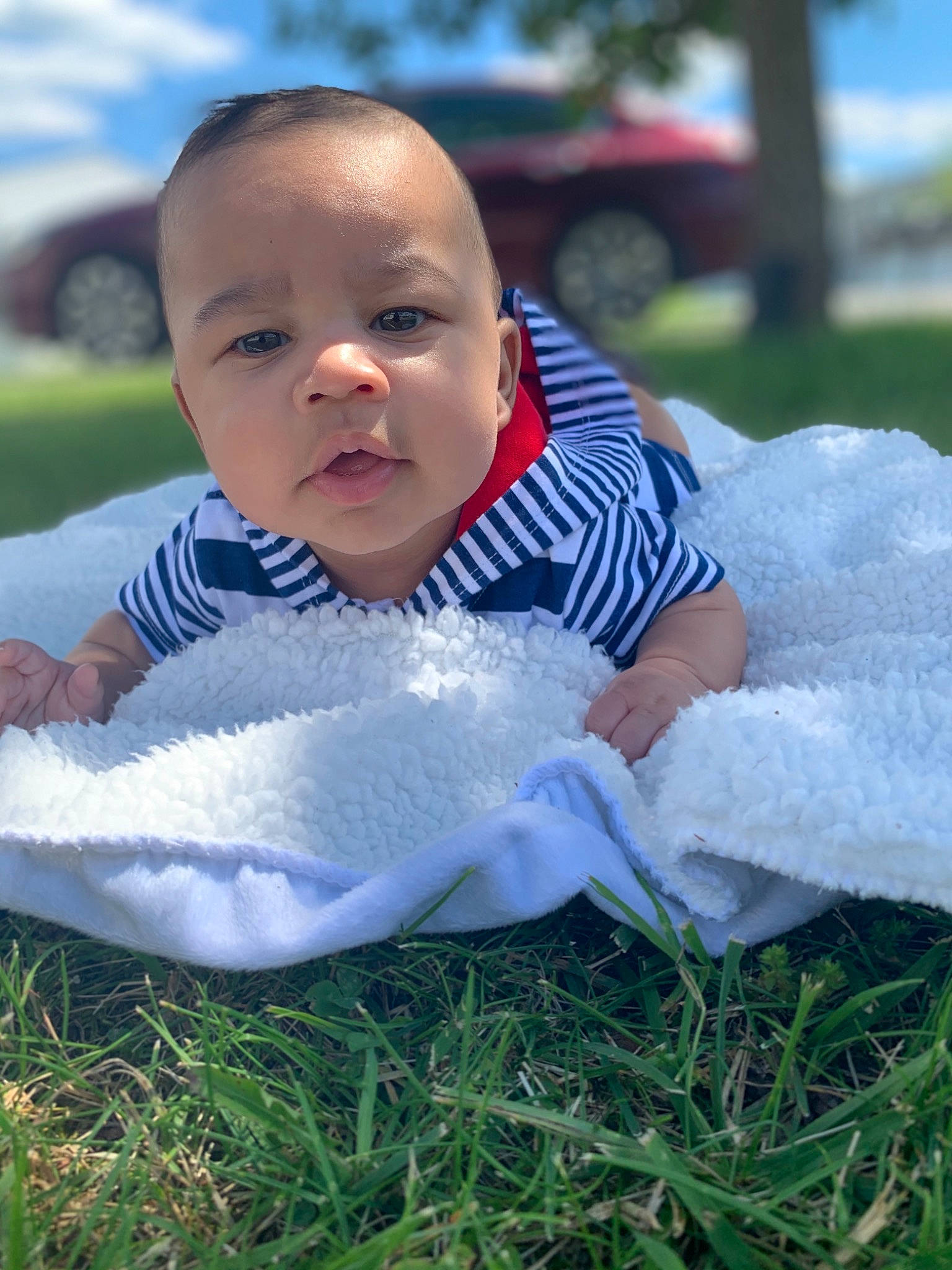 Javon joined the competition — help win amazing prizes! baby, baby_toddler_clothing, child, grass, person, plant, toddler