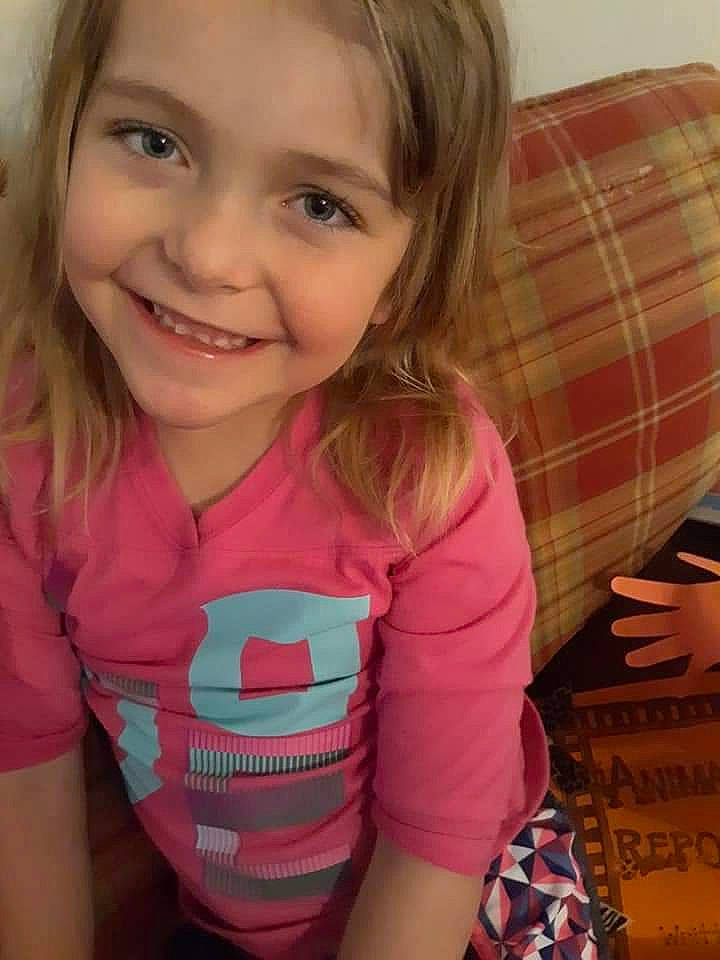 Aliyanna is registered to the contest to win money with this photo: blond, brown_hair, cheek, child, eye, face, joy, lip, mouth, person, pink, play, skin, smile, toddler, tooth