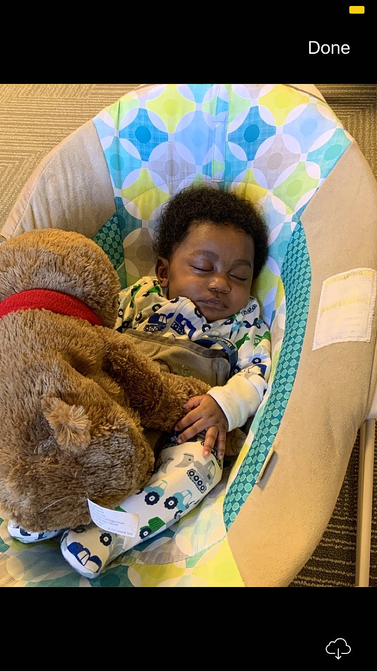 Jaydan joined the competition — help win amazing prizes! baby, child, circle, comfort, fun, fur, happy, leisure, linens, pattern, person, plush, room, sitting, smile, stuffed_toy, teddy_bear, textile, thigh, toddler