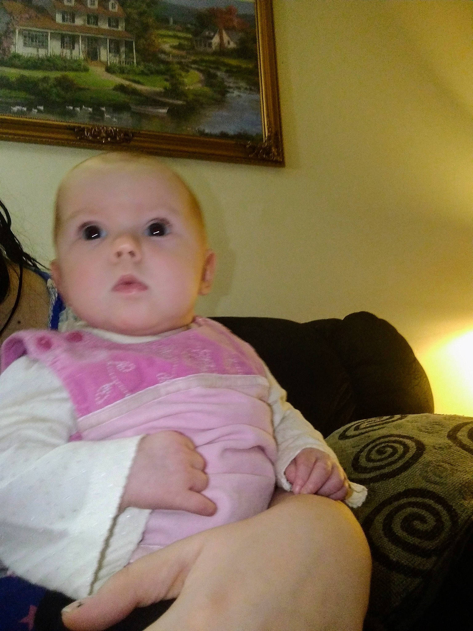 Makayla joined the competition — help win amazing prizes! baby, cheek, child, daughter, eye, lip, person, pink, sitting, skin, toddler