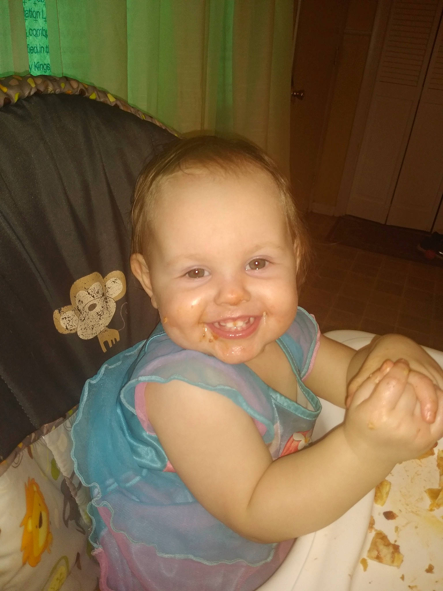 Loretta joined the competition — help win amazing prizes! baby, cheek, child, ear, eye, face, fun, head, iris, joy, mouth, person, sitting, skin, smile, toddler