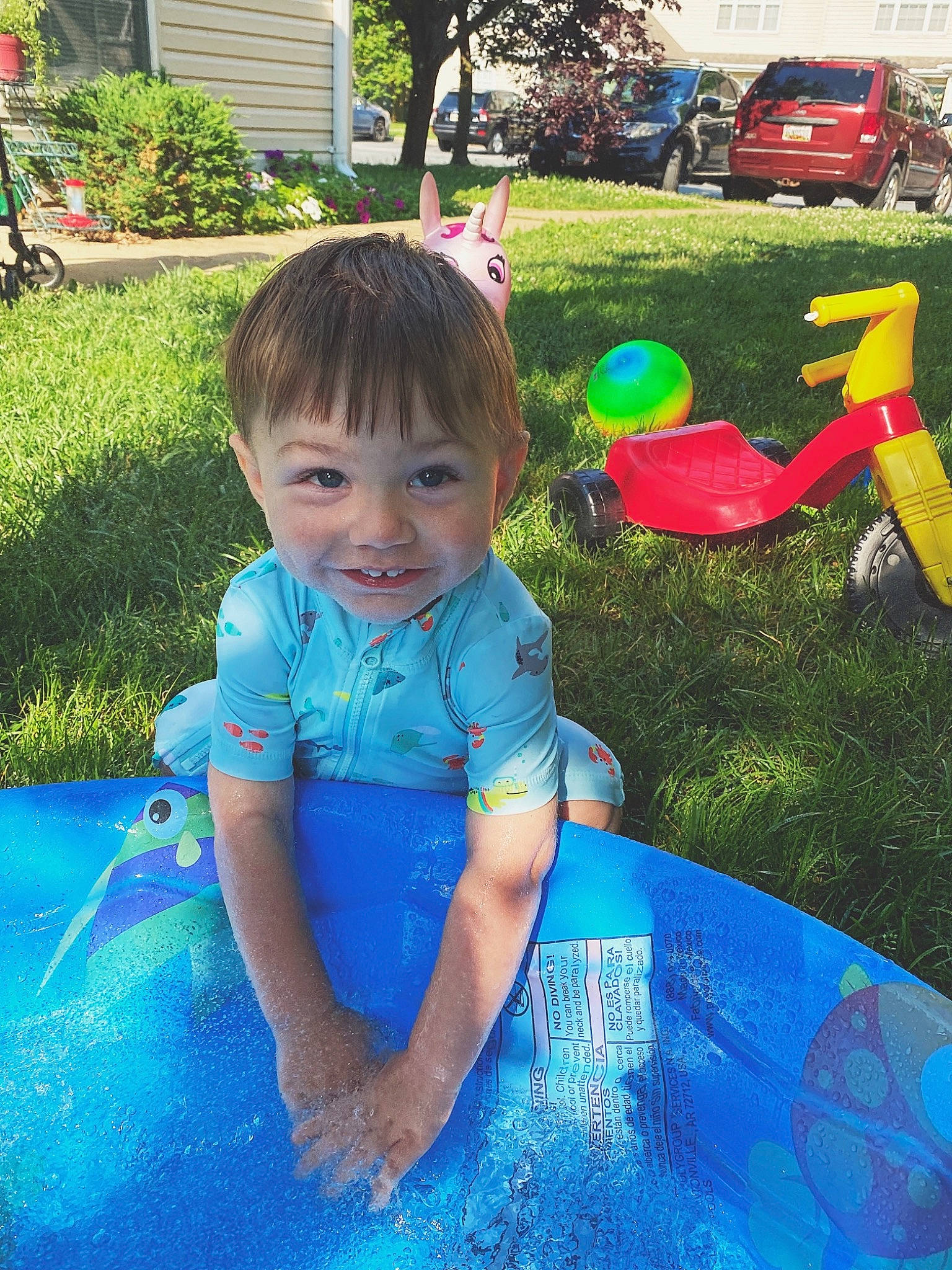 Malaki joined the competition — help win amazing prizes! baby, baby_toddler_clothing, car, chair, child, electric_blue, facial_expression, fun, grass, green, happy, joy, lawn, leisure, people_in_nature, person, plant, recreation, smile, summer