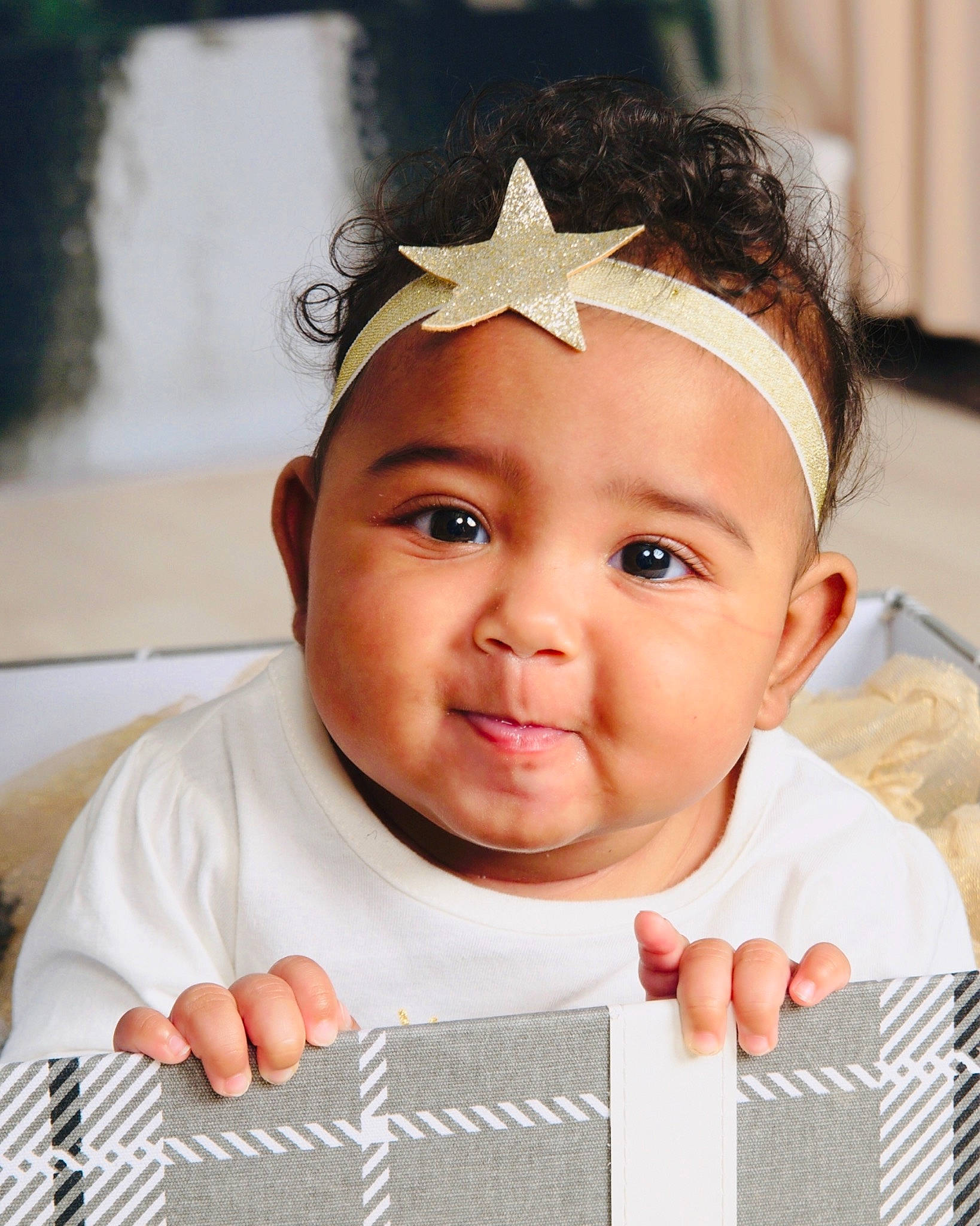 Braelyn is registered to the contest to win money with this photo: baby, cheek, child, crown, ear, face, fashion_accessory, forehead, hair_accessory, head, headband, headgear, headpiece, person, photography, skin, smile, toddler