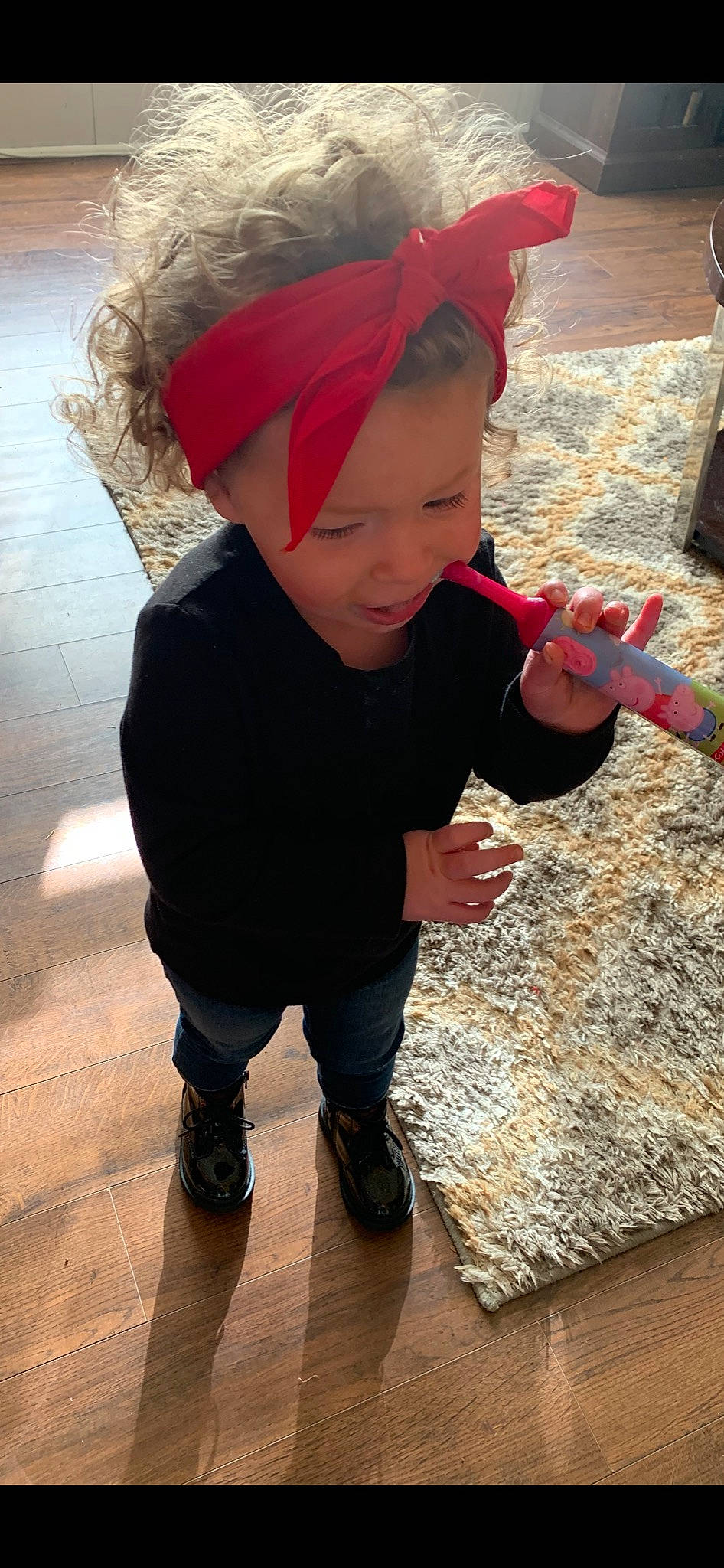 Gabriella joined the competition — help win amazing prizes! baby, baby_toddler_clothing, baseball_cap, cap, carmine, child, costume, face, fashion_accessory, flooring, fun, hat, headgear, pattern, person, personal_protective_equipment, play, sleeve, smile, toddler
