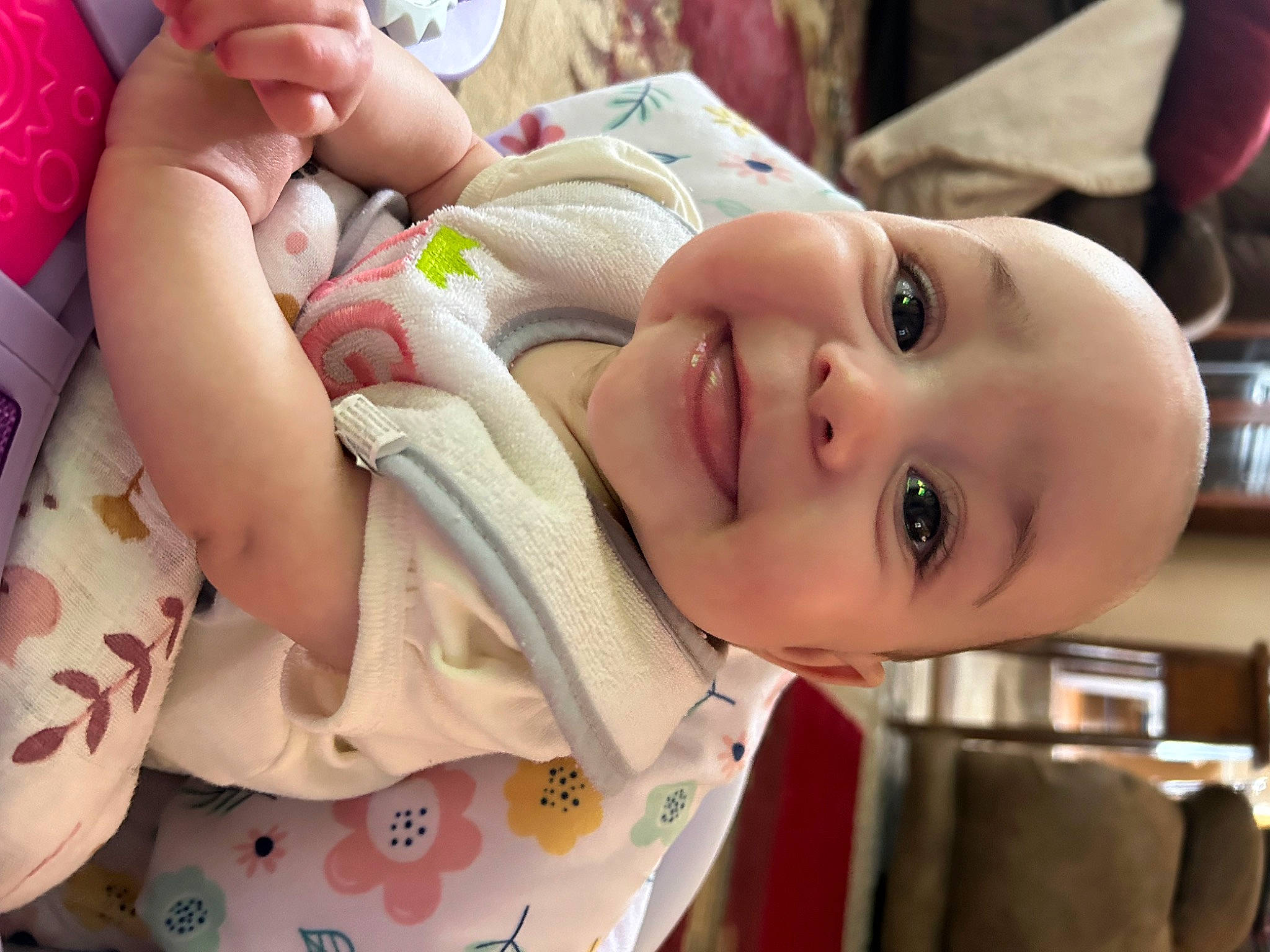 Ivy is registered to the contest to win money with this photo: baby, baby_toddler_clothing, beauty, cheek, child, chin, eye, eyebrow, eyelash, face, facial_expression, happy, head, headwear, joy, lip, mouth, nose, person, skin