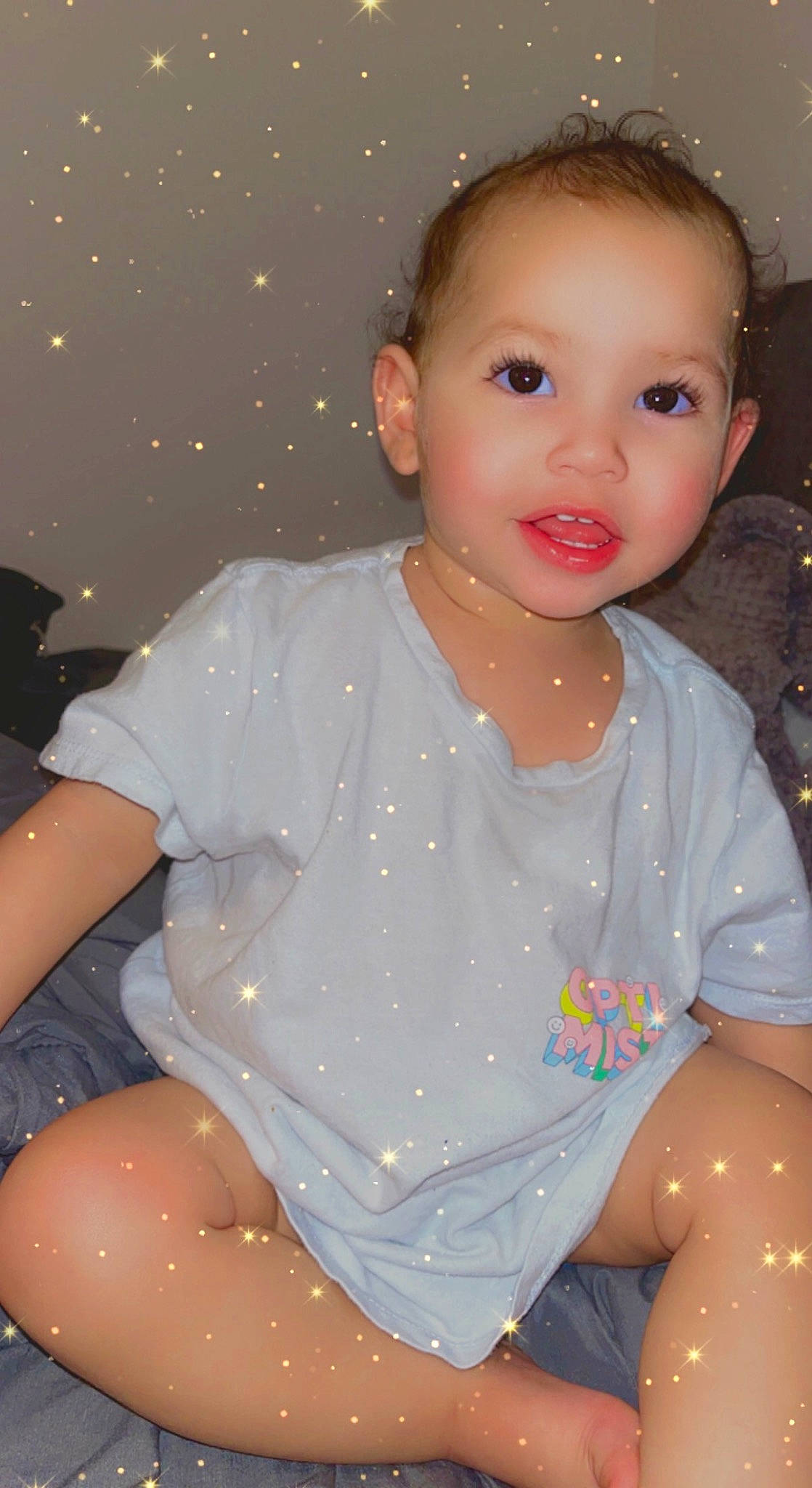 Madisyn joined the competition — help win amazing prizes! baby_toddler_clothing, cheek, chest, child, finger, happy, human_body, human_leg, jewellery, joint, knee, neck, person, pink, sitting, skin, sleeve, t_shirt, thigh, toddler