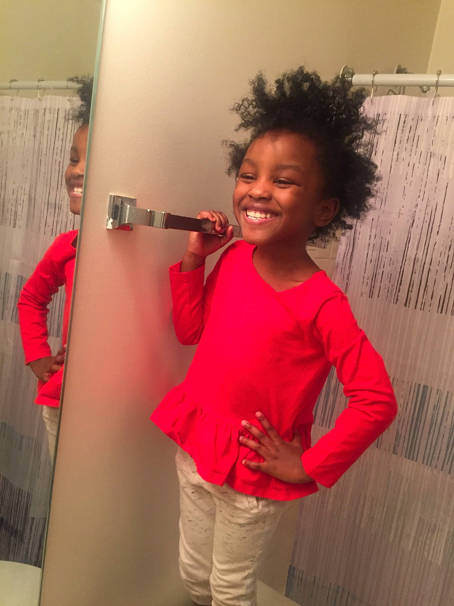 Skylar joined the competition — help win amazing prizes! child, fun, hair, hairstyle, joy, person, shoulder, smile, standing, toddler