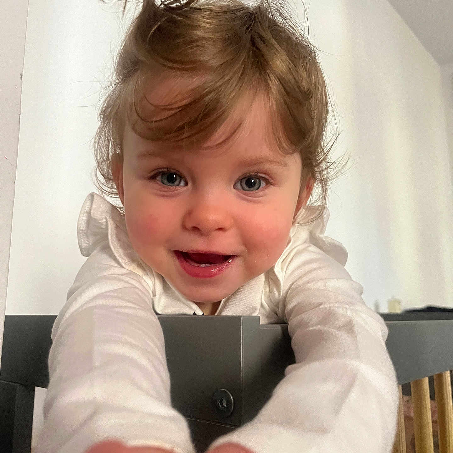Giulia joined the competition — help win amazing prizes! baby, bodypart, clothing, crib, dress, face, finger, frown, furniture, hair, hand, happy, head, infantbed, person, photography, portrait, sad, shirt, smile