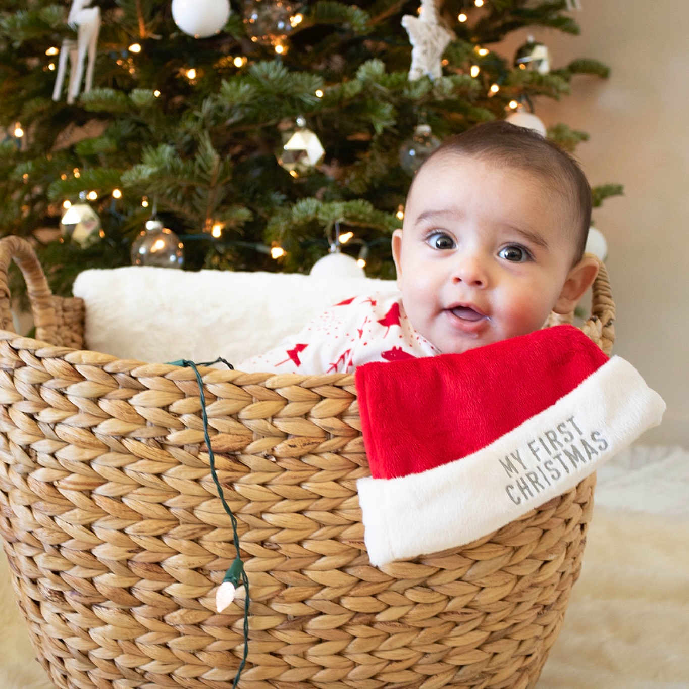 Kamrin is registered to the contest to win money with this photo: basket, christmas, christmas_ornament, gift_basket, holiday, person, product, wicker