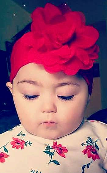 Kinleigh joined the competition — help win amazing prizes! baby, cheek, child, chin, cool, face, fashion_accessory, forehead, hair_accessory, head, headband, headgear, headpiece, lip, magenta, nose, person, petal, pink, plant