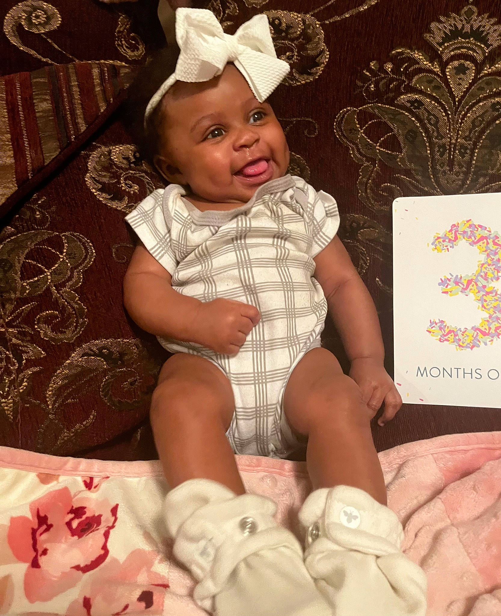 Haley is registered to the contest to win money with this photo: baby, baby_toddler_clothing, beauty, cap, child, comfort, dress, face, facial_expression, finger, hat, organ, person, pink, skin, sleeve, smile, textile, thigh, toddler