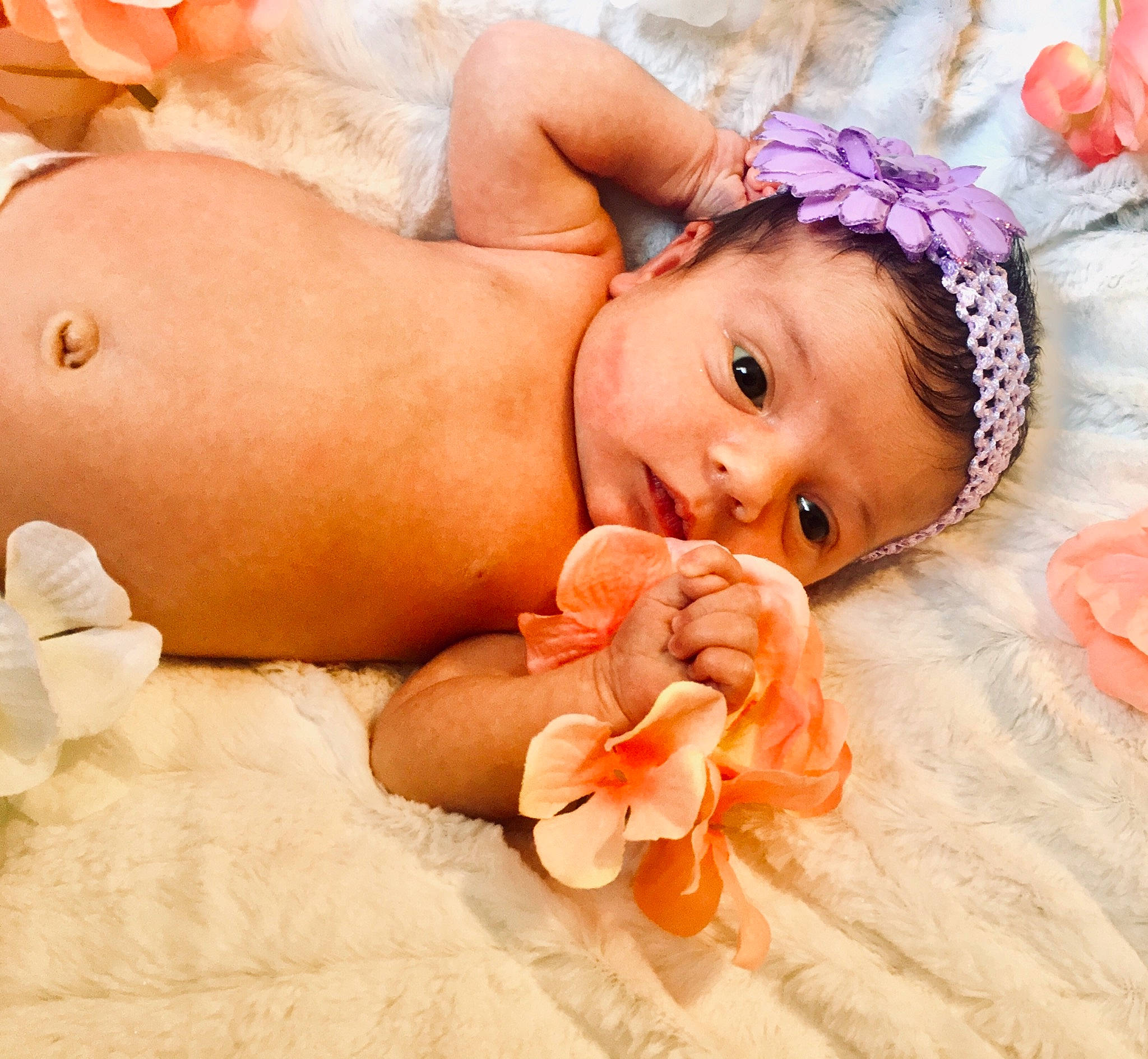 Dawnlyn joined the competition — help win amazing prizes! baby, baby_products, baby_sleeping, birth, cheek, child, fashion_accessory, hair_accessory, hand, headband, headgear, lip, mouth, peach, person, pink, product, skin, smile, toddler
