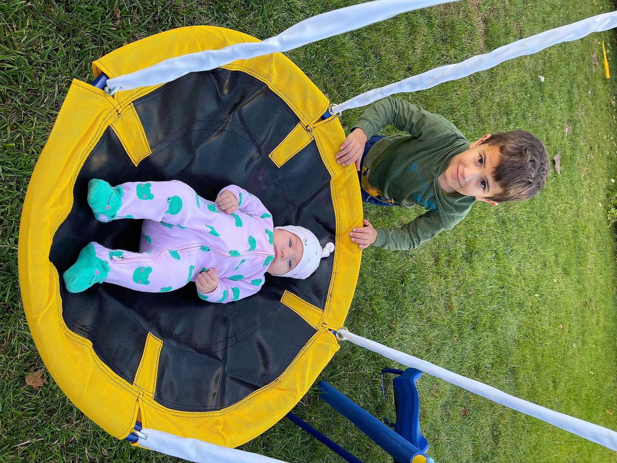 Grayson joined the competition — help win amazing prizes! automotive_wheel_system, child_art, circle, city, electric_blue, fun, grass, grassland, headwear, joy, leisure, outdoor_play_equipment, person, play, playground, pole, recreation, t_shirt, toddler, yellow