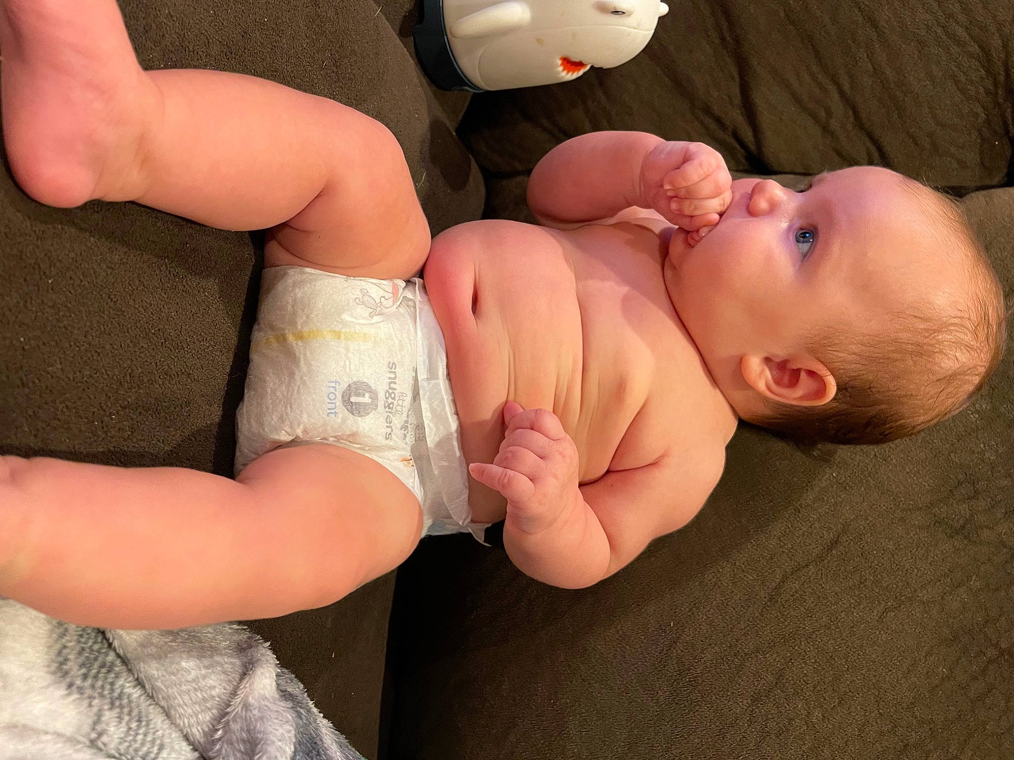 Allyson is registered to the contest to win money with this photo: baby, baby_toddler_clothing, cheek, comfort, ear, facial_expression, finger, gesture, happy, head, human_body, joint, leg, mouth, nail, neck, nose, person, skin, stomach