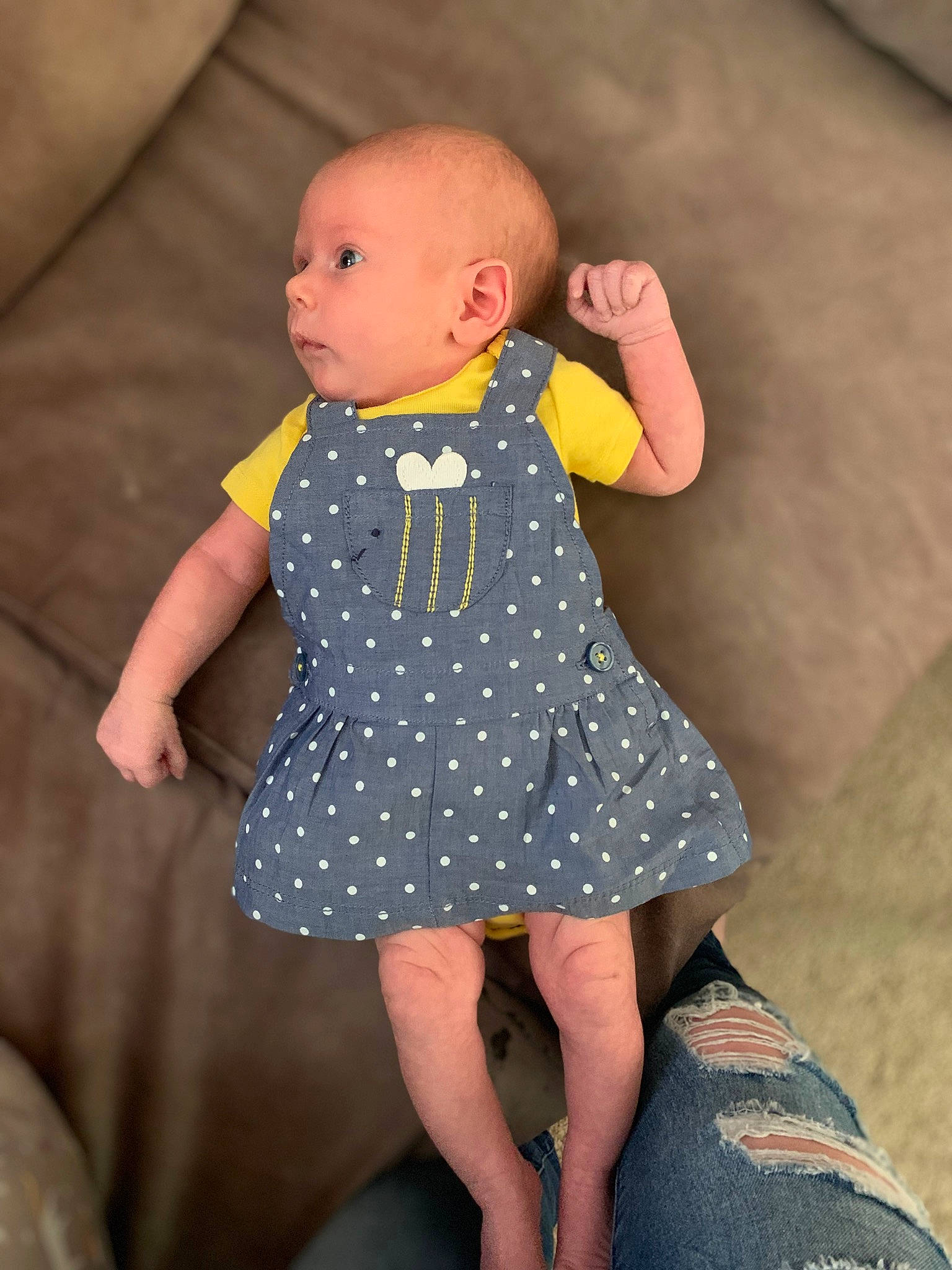 Aylah is registered to the contest to win money with this photo: azure, baby, baby_toddler_clothing, child, day_dress, dress, finger, hand, human_body, joint, mammal, neck, one_piece_garment, person, pink, shoulder, skin, sleeve, standing, textile