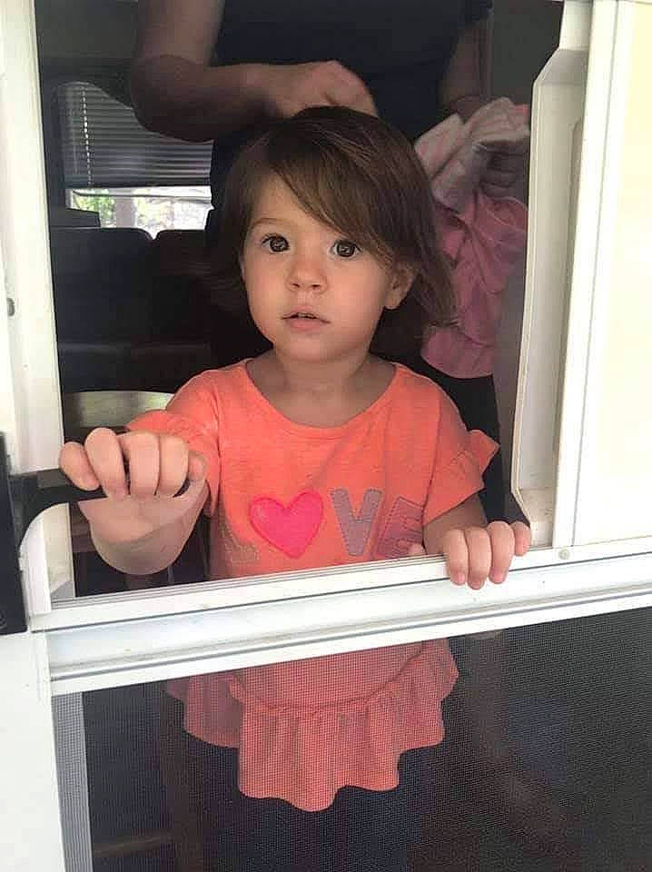 Darren joined the competition — help win amazing prizes! baby_toddler_clothing, beauty, child, eyelash, finger, fun, gesture, hand, happy, lip, long_hair, magenta, person, shoulder, skin, standing, t_shirt, thumb, toddler, window