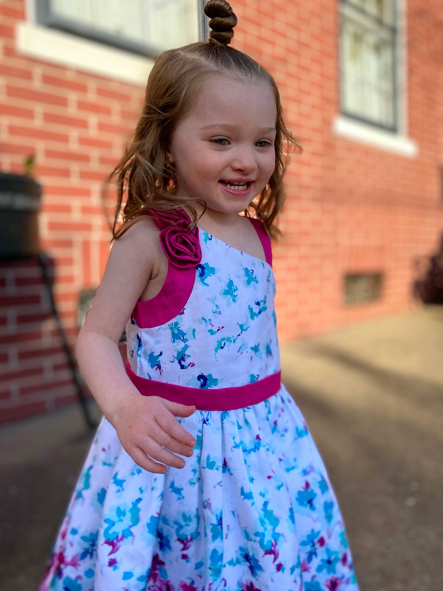 Lydia joined the competition — help win amazing prizes! arm, baby_toddler_clothing, day_dress, dress, eye, face, grass, hair, happy, human_body, iris, joy, neck, person, pink, plant, sleeve, smile, standing, toddler