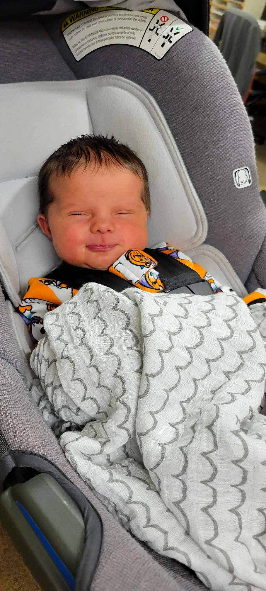 Gabriel joined the competition — help win amazing prizes! automotive_design, baby, baby_products, baby_sleeping, baby_toddler_clothing, car_seat, car_seat_cover, carmine, chair, child, comfort, design, linens, pattern, person, personal_protective_equipment, product, sitting, sleeve, toddler