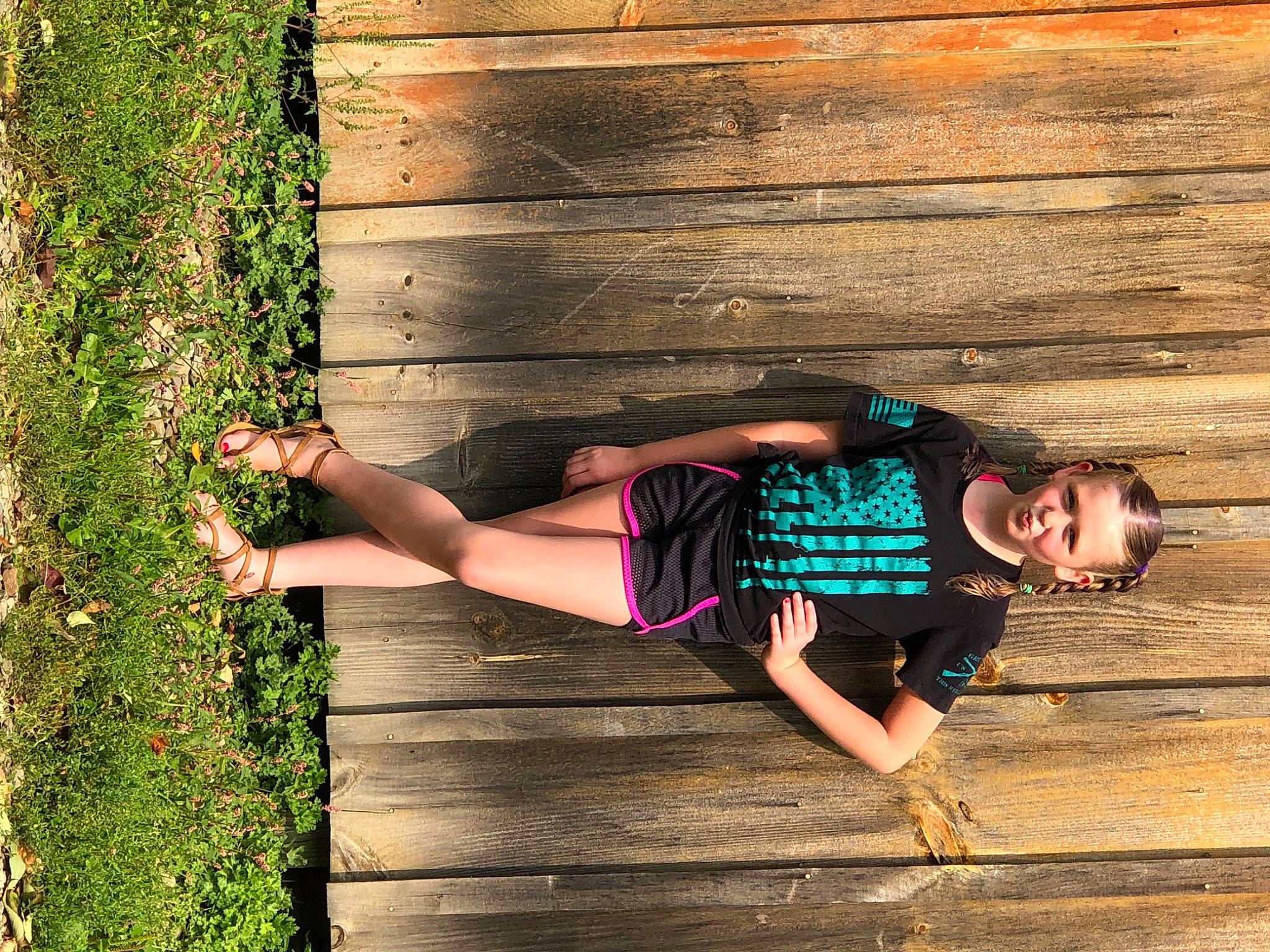 Joanna joined the competition — help win amazing prizes! brick, flash_photography, foot, fun, grass, green, happy, human_body, human_leg, knee, landscape, leisure, people_in_nature, person, shorts, street_fashion, t_shirt, thigh, tints_and_shades, waist