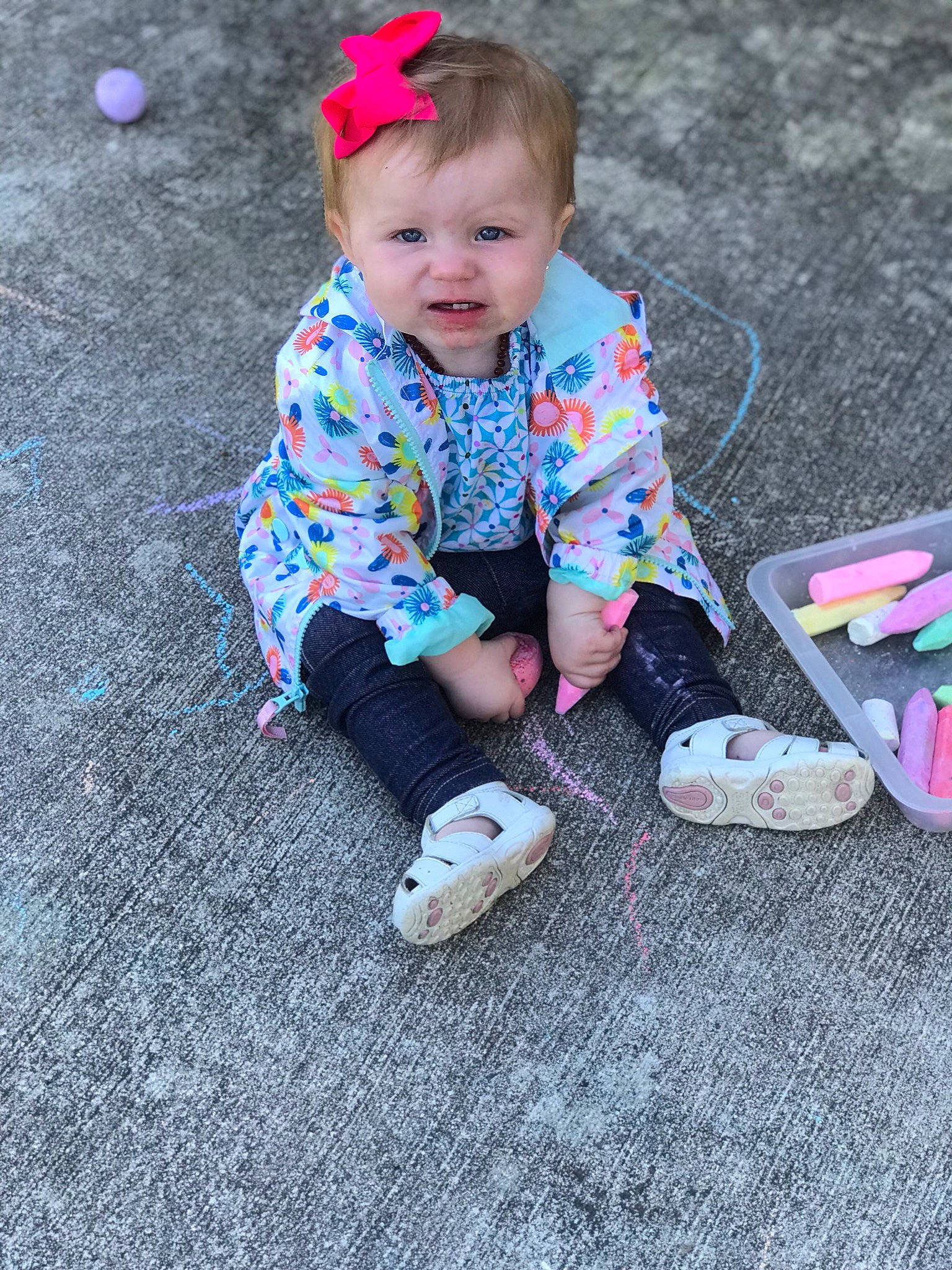 Harper is registered to the contest to win money with this photo: baby, child, footwear, fun, person, pink, play, sand, shoe, sitting, smile, toddler