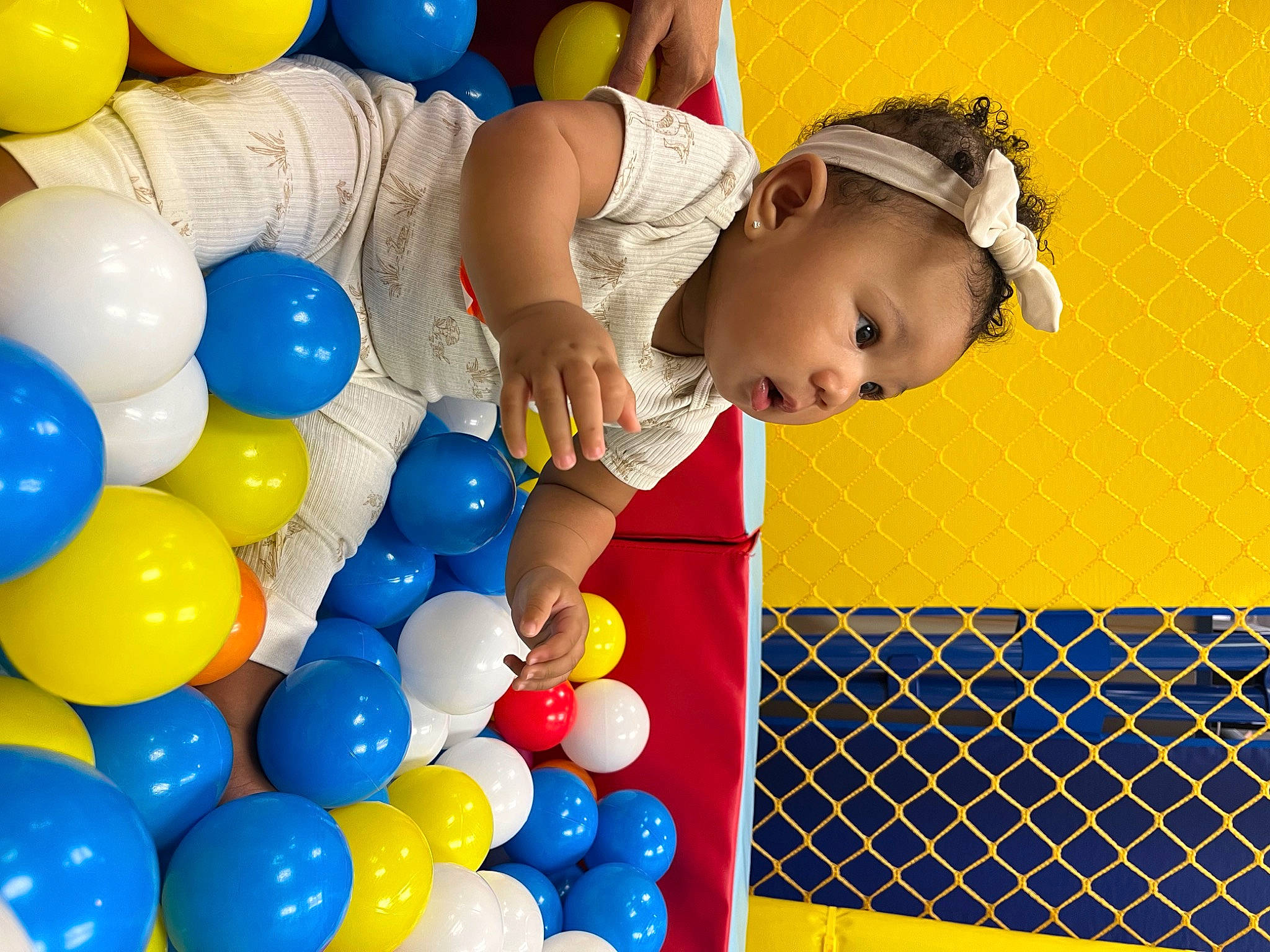 Blu joined the competition — help win amazing prizes! baby, baby_playing_with_toys, baby_toddler_clothing, ball_pit, balloon, blue, child, electric_blue, event, fun, happy, leisure, party_supply, person, photograph, play, product, recreation, surprise, toddler