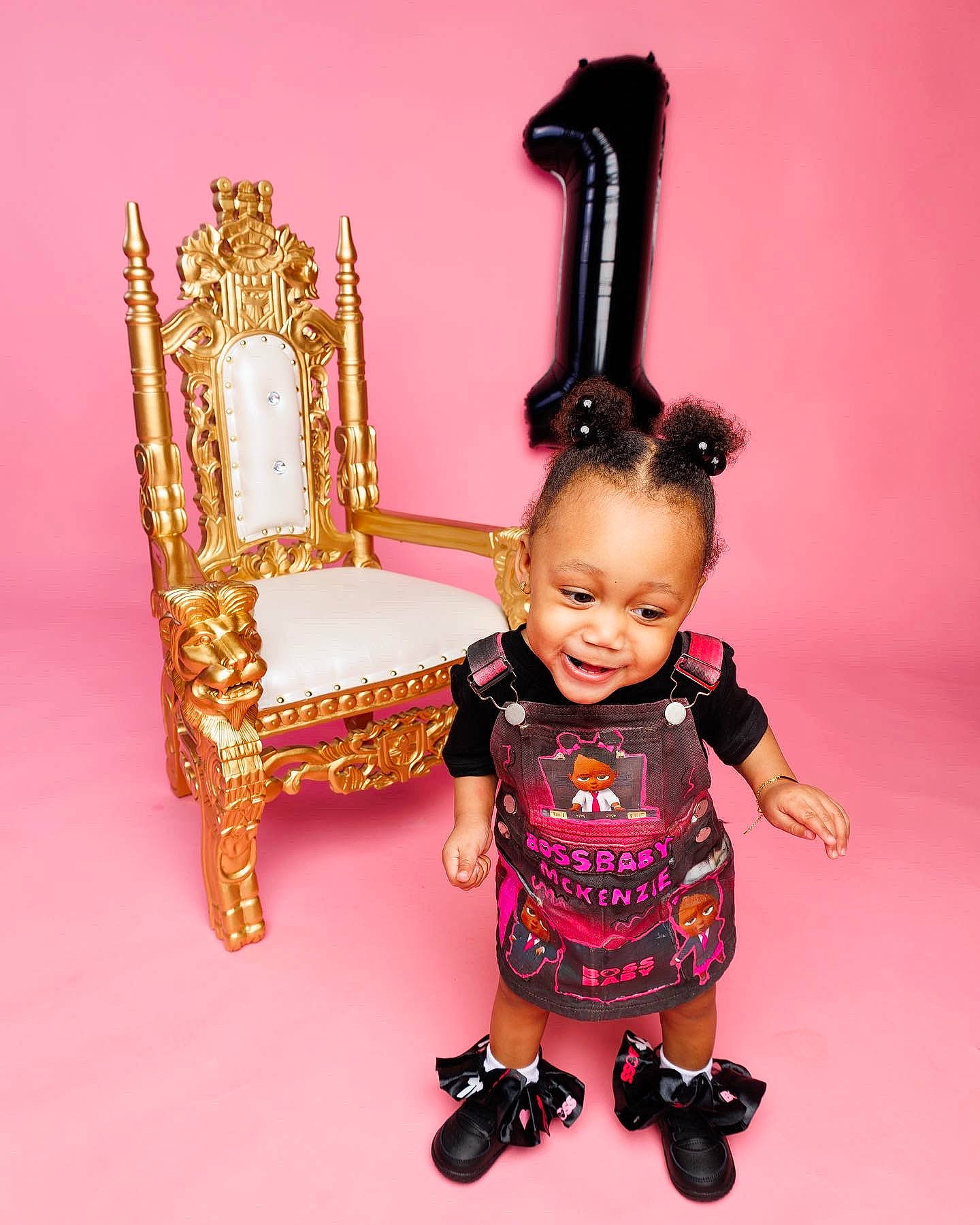 Mckenzie is registered to the contest to win money with this photo: baby, baby_toddler_clothing, chair, child, event, fashion_accessory, font, head, jewellery, joy, magenta, metal, musical_instrument, pattern, person, pink, purple, sitting, sleeve, smile