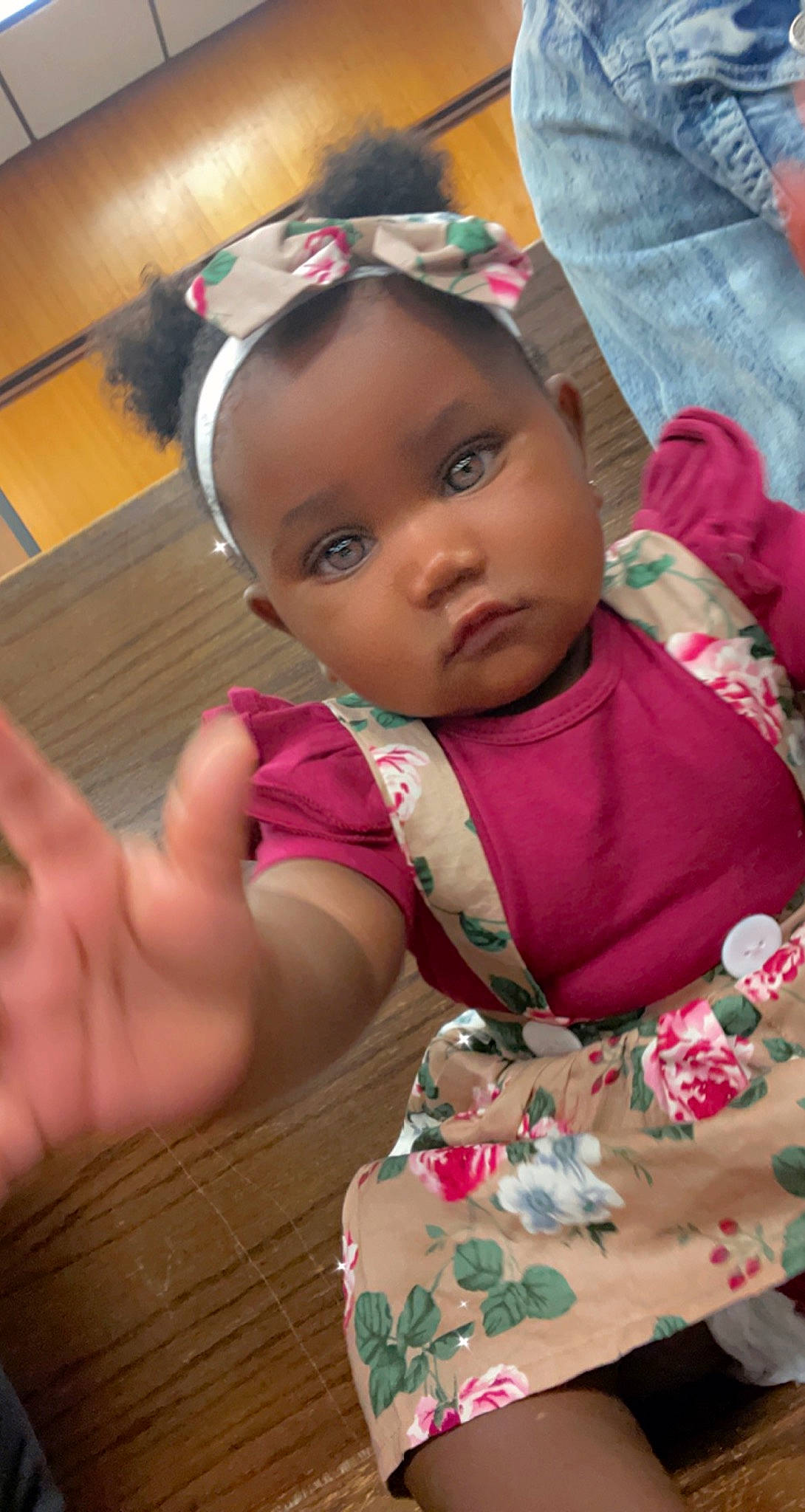 La Miracle is registered to the contest to win money with this photo: baby, baby_toddler_clothing, cheek, child, dress, event, eyelash, face, fun, happy, human_body, iris, jewellery, lip, mouth, nose, person, pink, skin, sleeve