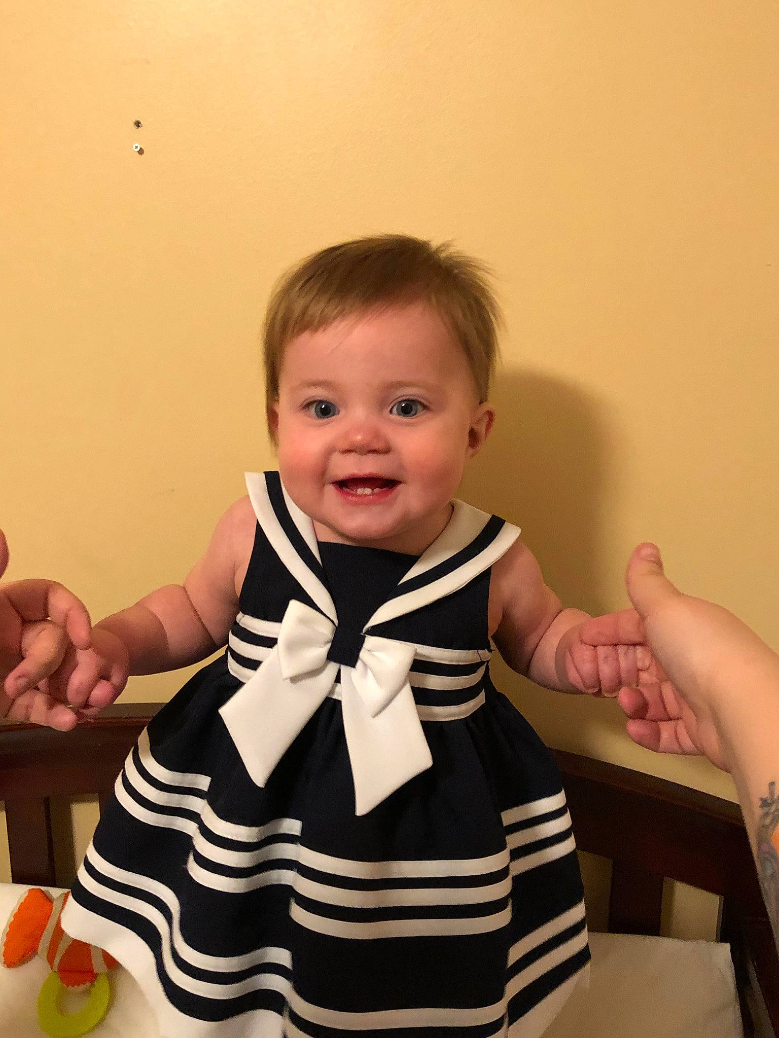 Sylvia is registered to the contest to win money with this photo: baby, baby_toddler_clothing, child, finger, joy, person, toddler