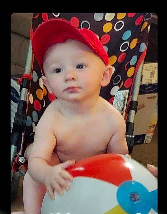 Tripp joined the competition — help win amazing prizes! baby, baby_products, baby_toddler_clothing, baseball_cap, cap, cheek, chest, child, costume_hat, facial_expression, fashion_accessory, fun, happy, headwear, party_supply, pattern, person, photo_caption, photograph, product